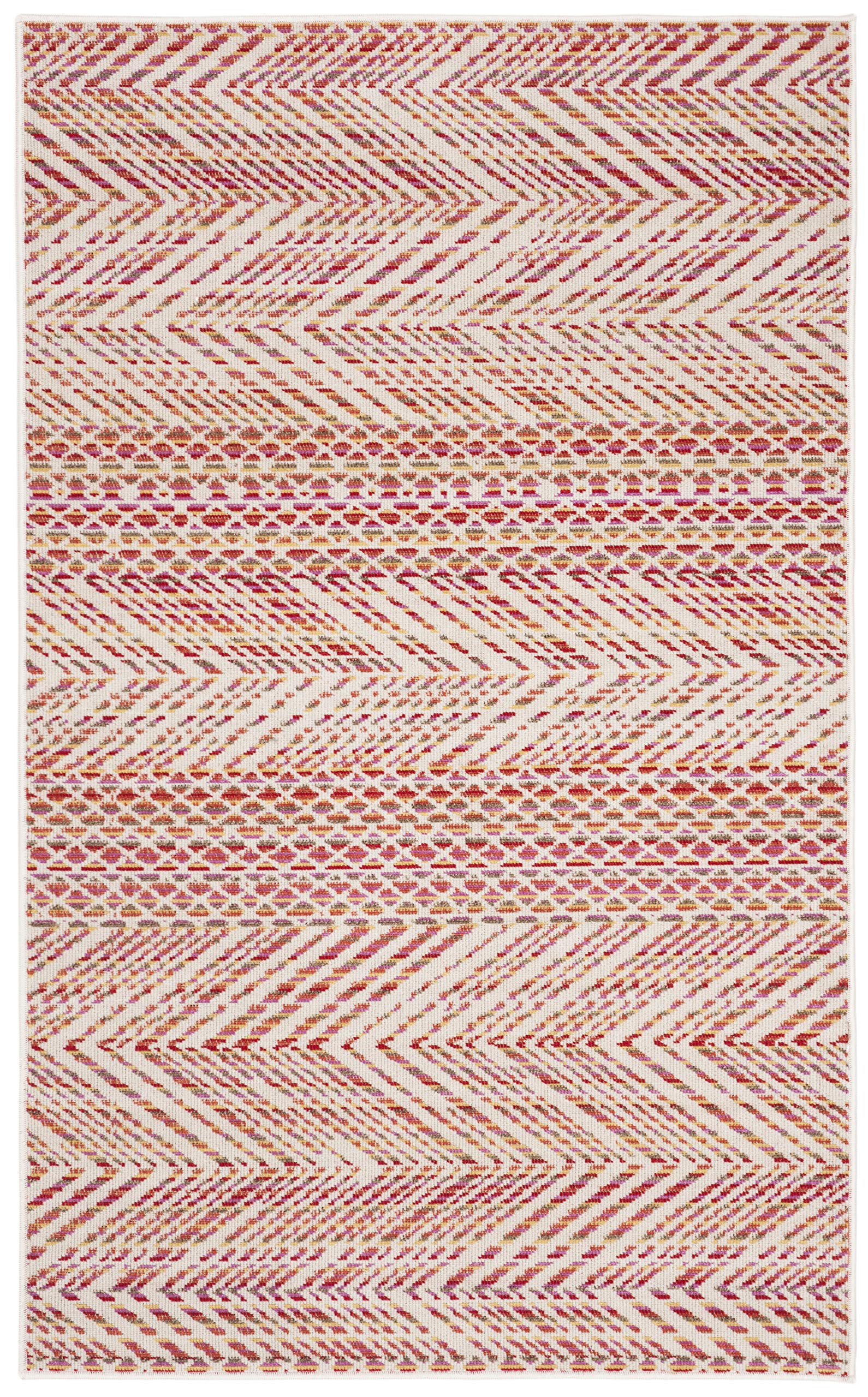 SAFAVIEH Tapis Boho Pour Salon, Salle à manger, Chambre à coucher - Montage Collection, Tapis à poil court, Rose et Multi, 122 X 183 cm