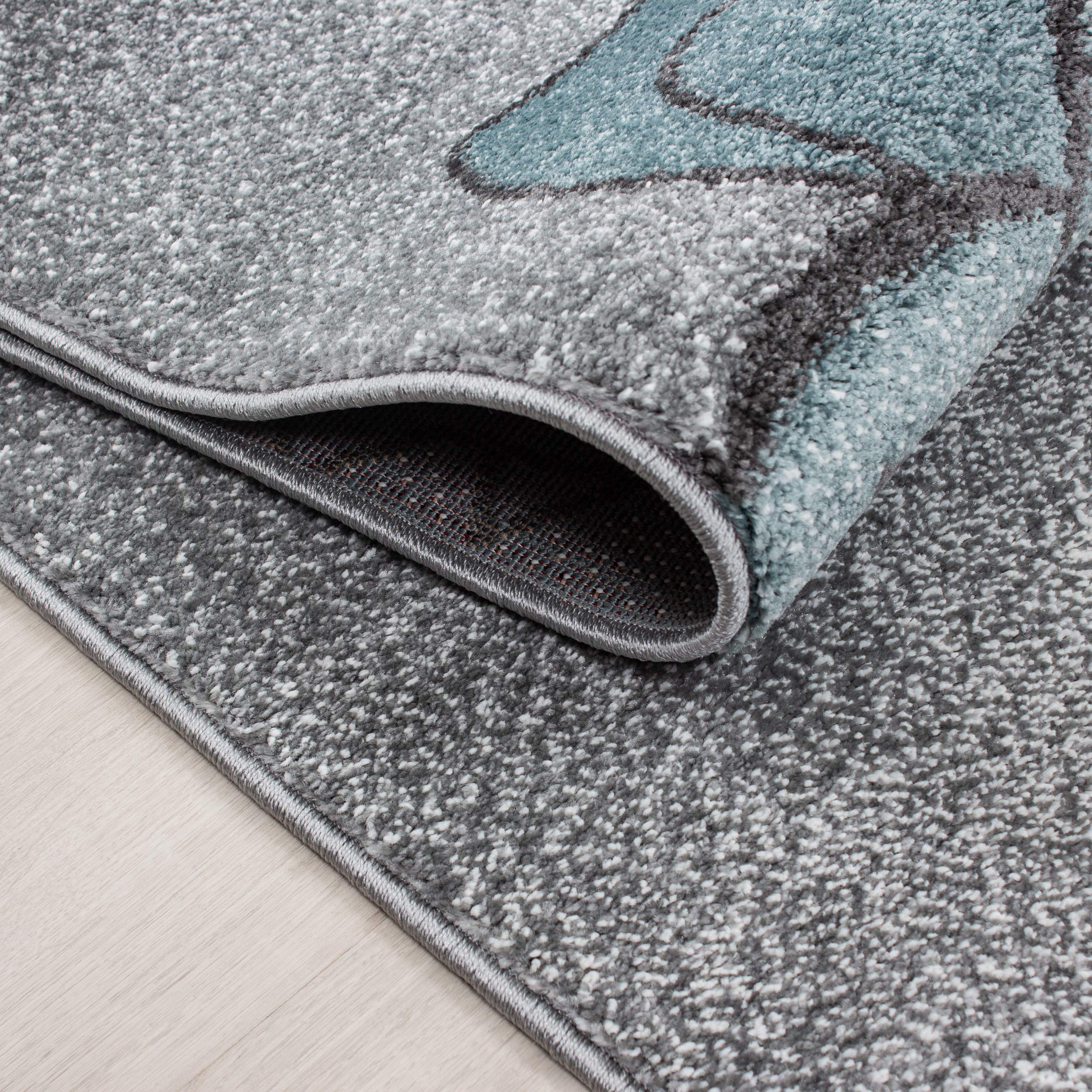 Teppium Tapis pour Enfants avec Motif Ours, Doux et Confortable, pour Chambre de bébé, Salle de Jeux, Chambre d'enfant, à Poils Courts, Moelleux Taille: 160 x 230 cm, Couleur: Bleu-5