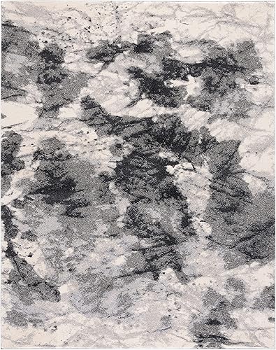 Miniatura 6 de SAFAVIEH Retro Collection - Alfombra decorativa de 4 x 6 pies, color crema y gris, diseño abstracto moderno, no desprende pelusa y de fácil cuidado,