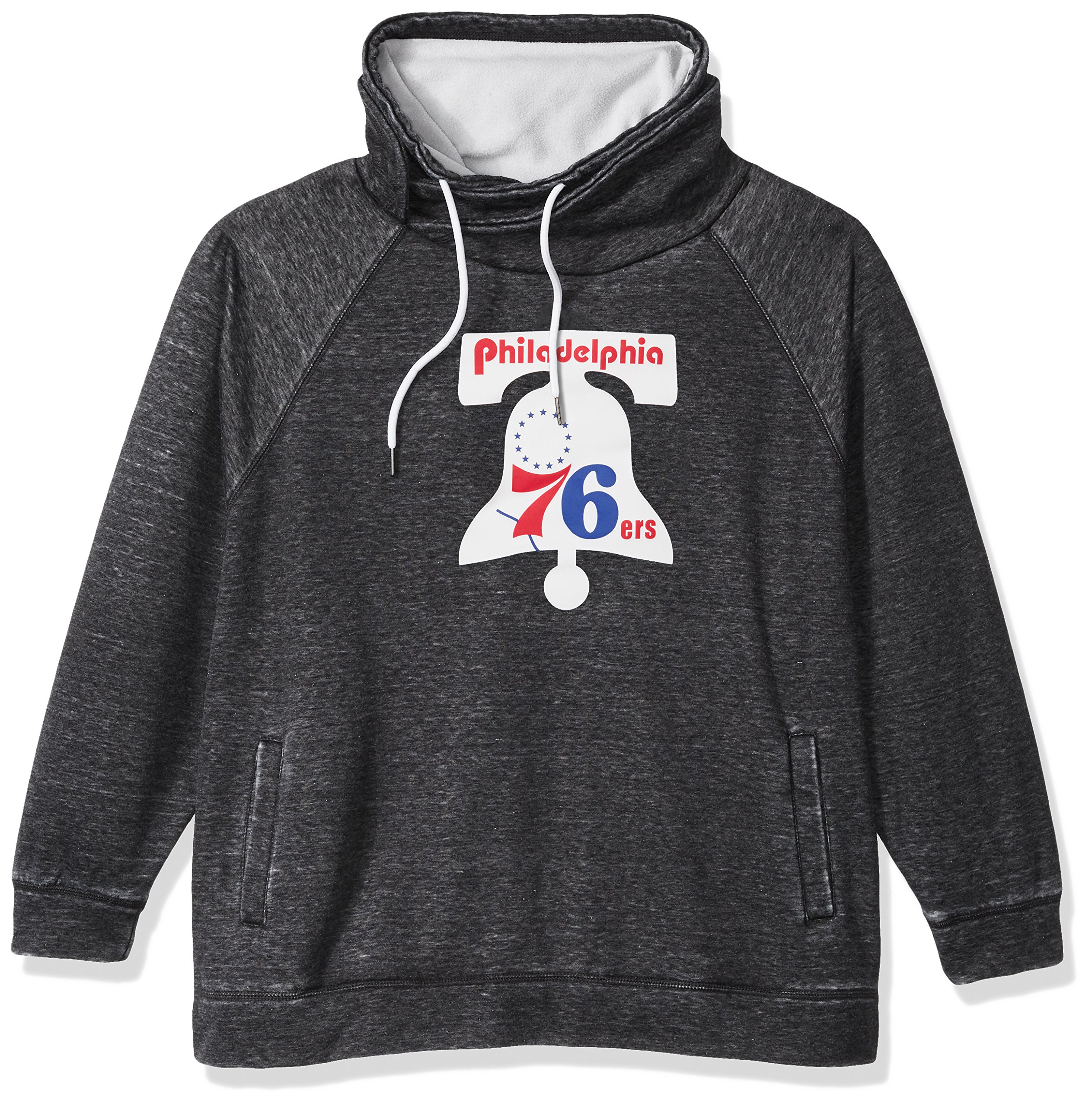 Touch by Alyssa Milano NBA Philadelphia 76ers Spiral Sweatshirt Plus, 2X, Charcoal Grey