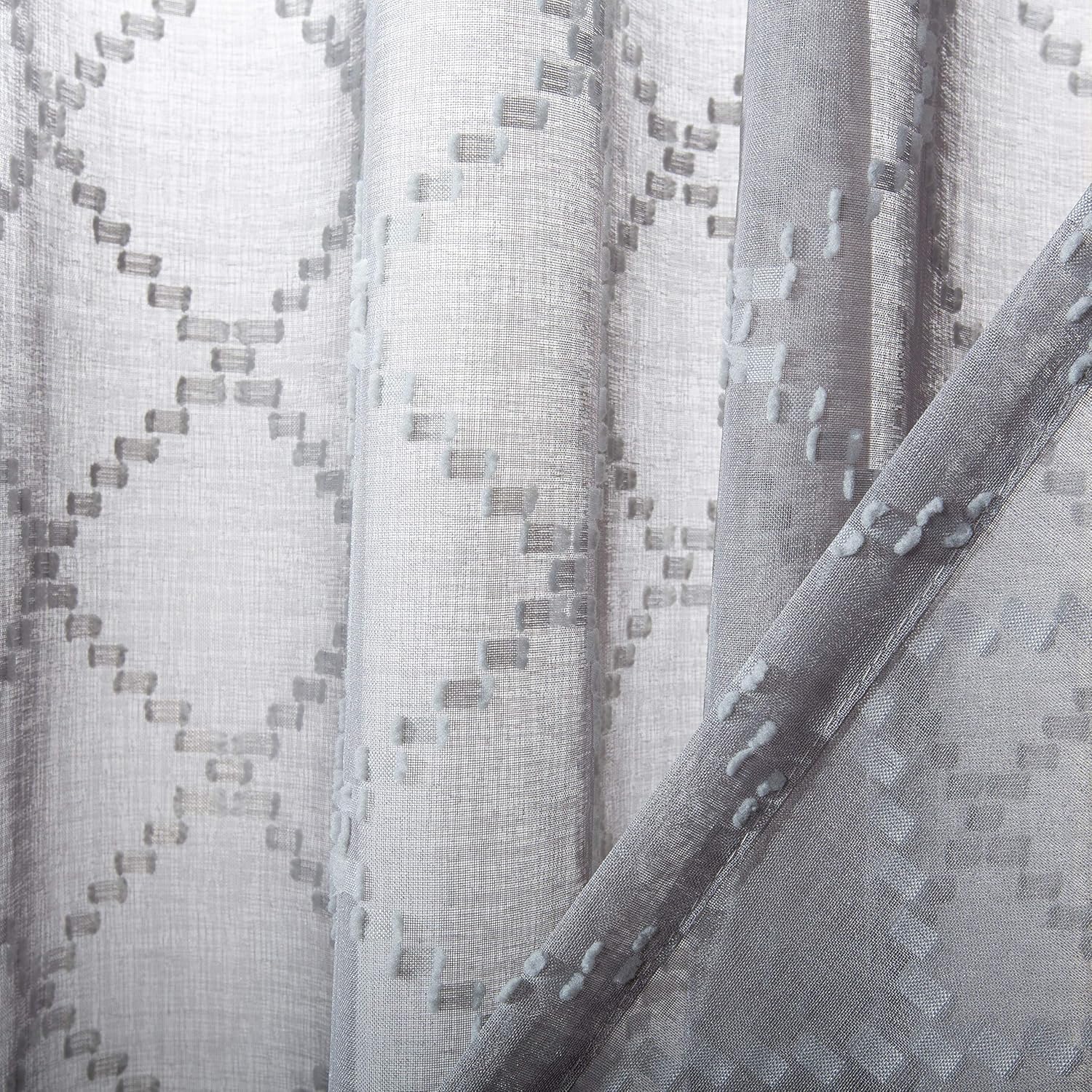 SAFAVIEH Home Curtain Gracie Grey Semi-Sheer 52" x 96" Grommet Window Drape Panel