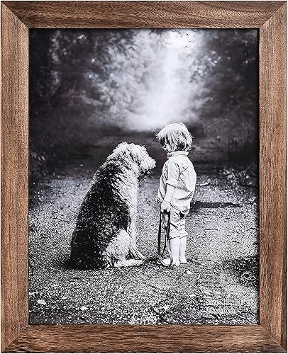 Miniatura 3 de Yaetm - Marco de fotos de 11 x 14 pulgadas, marco de fotos de madera maciza natural para montaje en pared, vidrio de alta definición negro