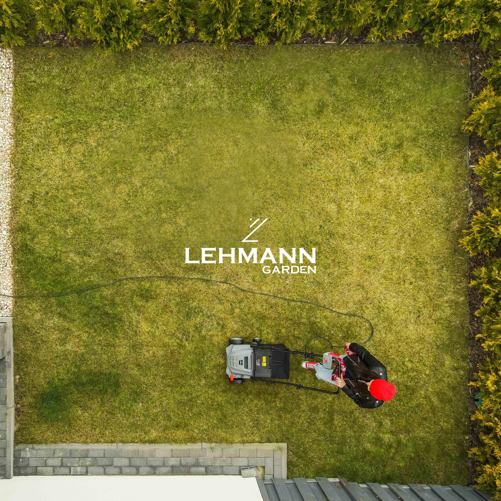 LEHMANN Alyssum - Escarificador de espuma (2 w1, 1500 W, escarificador eléctrico con ancho de trabajo de 32 cm, profundidad de trabajo ajustable en 4 niveles de -12 biz + 4 mm