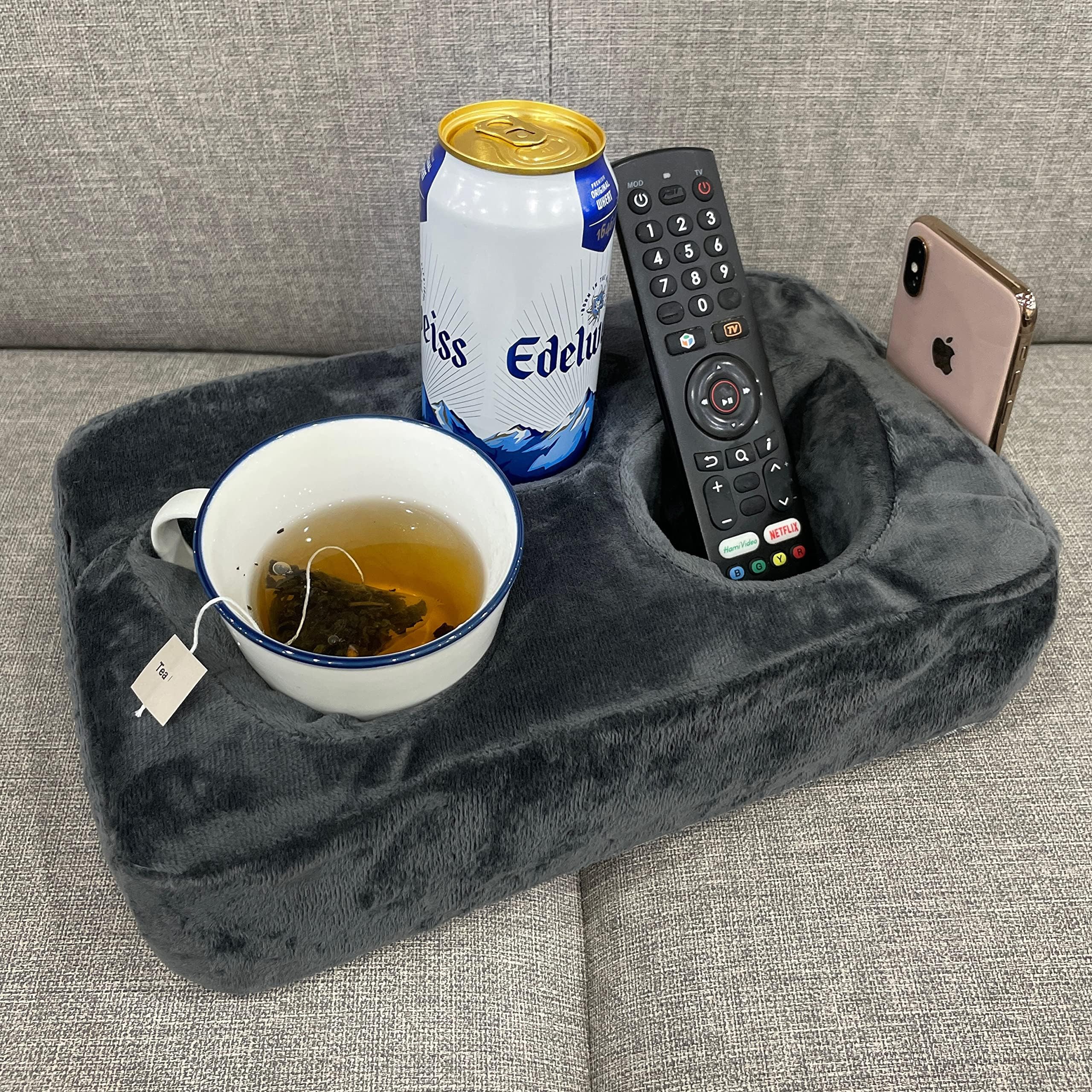 CouchCoaster The ultimate drink holder for your sofa, Steel Grey