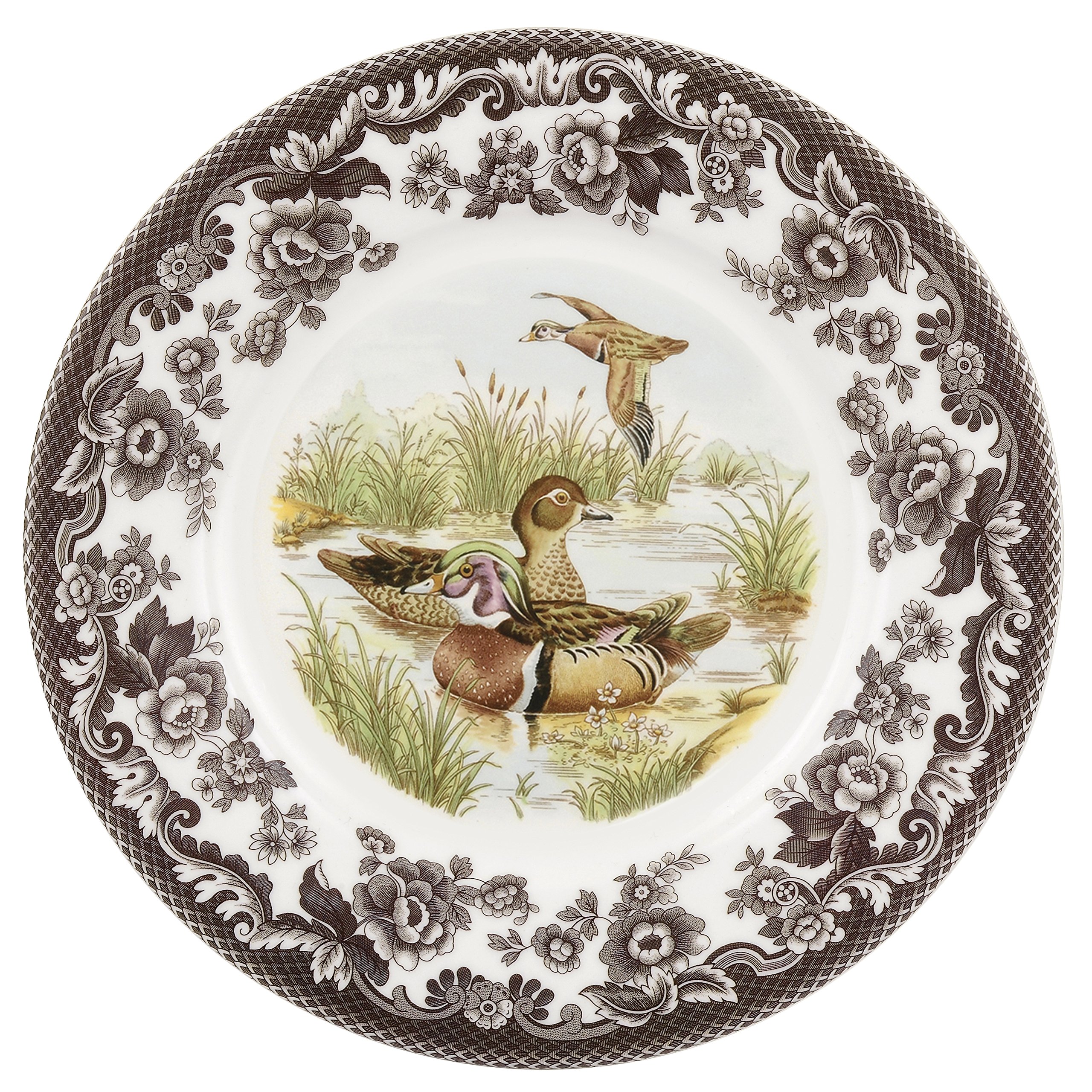SpodeWoodland Luncheon Plate, Wood Duck, 9” | Perfect for Thanksgiving and Other Special Occasions | Made in England from Fine Earthenware | Microwave and Dishwasher Safe
