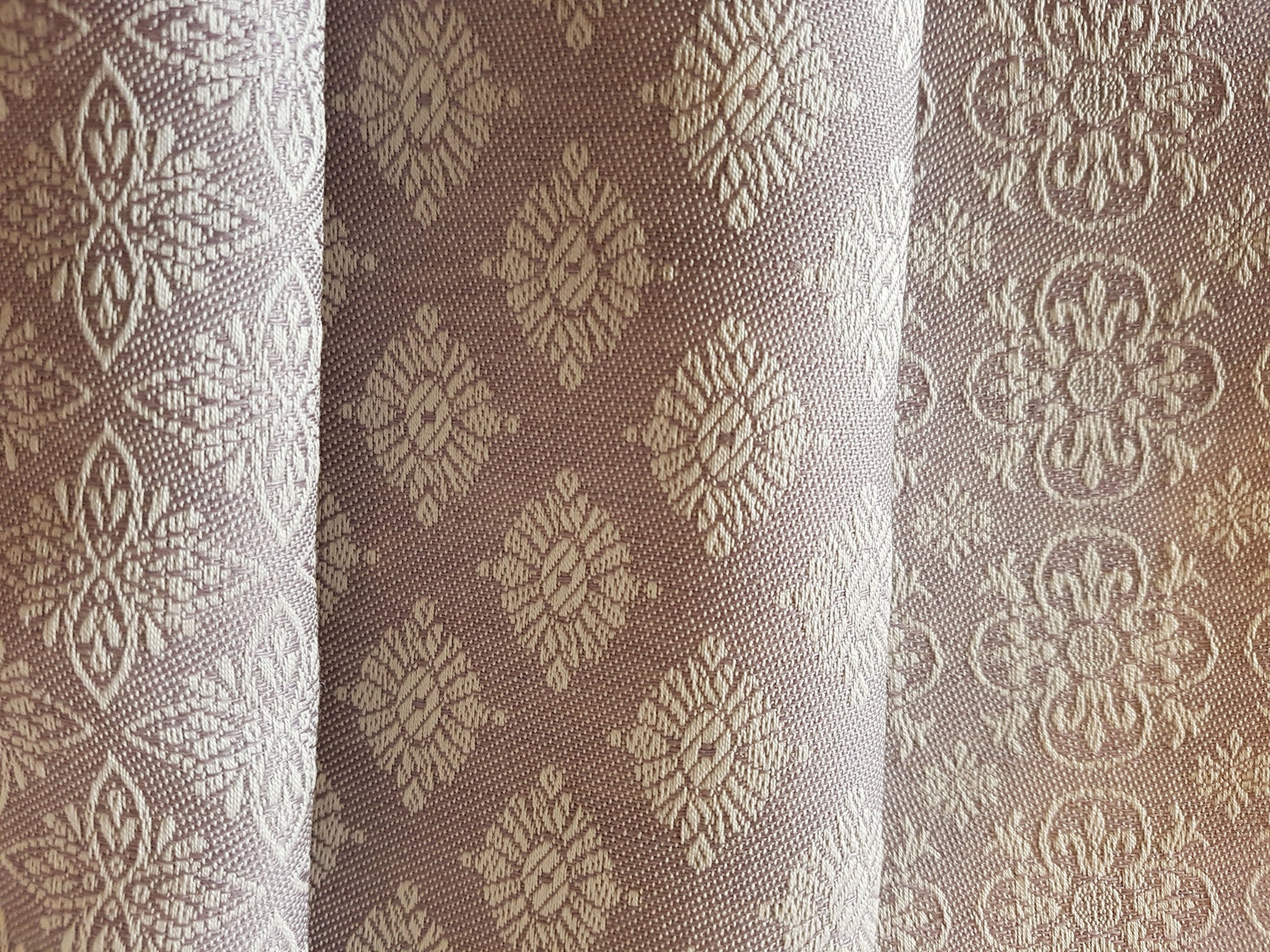Übelhör - 3 er Set Geschirrtücher - Ornament - Halbleinen - 50% Leinen, 50% Baumwolle - gewebt 48 x 70cm - Mauve