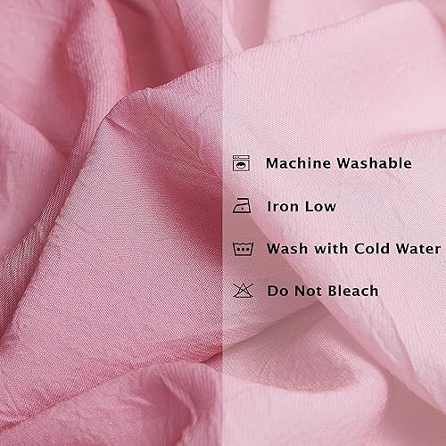 Miniatura 5 de Cortinas traslúcidas de gasa degradada rosa para decoración de sala de estar, paneles de cortina filtrantes de luz degradada para ventana de