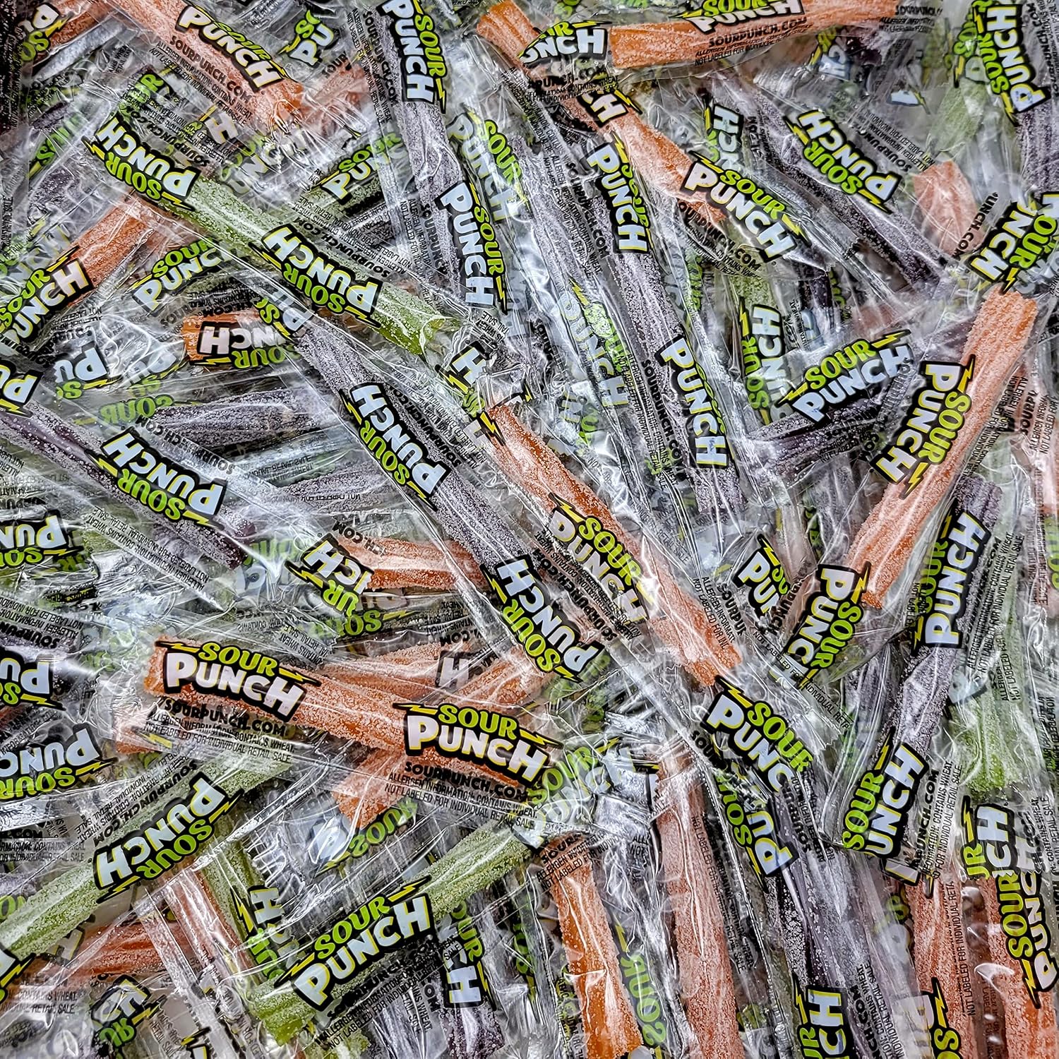 Sour Punch Twists - Sour Candy Assortment - Watermelon, Berry, and Orange – approx. 90 Pieces bag Individually Wrapped Variety Sour Candy