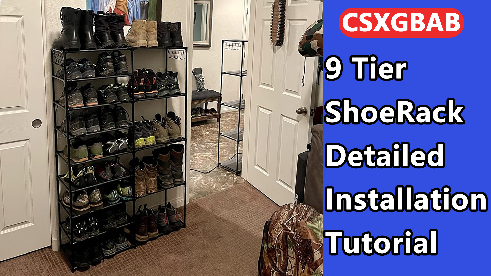 Amazon.com: CSXGBAB Tall Garage Shoe Rack Large Capacity,Two Rows