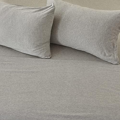 Miniatura 6 de Great Bay Home - Juego de 4 piezas de sábanas de algodón extrasuave tamaño Queen, transpirable, suave, cómodo y acogedor, sábanas color gris claro