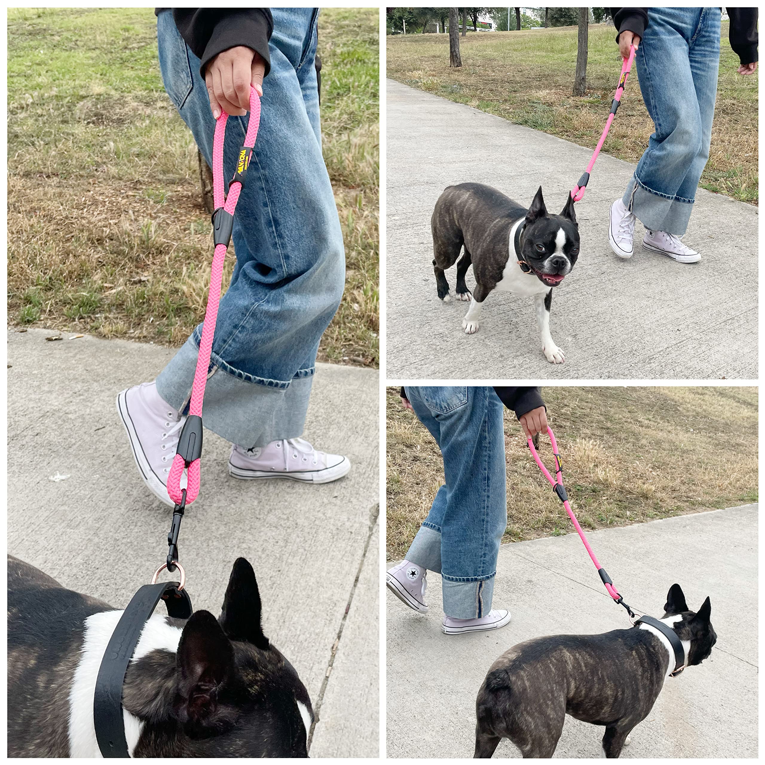 Anti Pull and Short Rope Lead for Small Medium and Large Dogs. Made in Spain. 60cm. Pink - Image 3