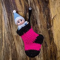 Vista 8 de Muñeca de elfo bebé de Navidad en mono azul