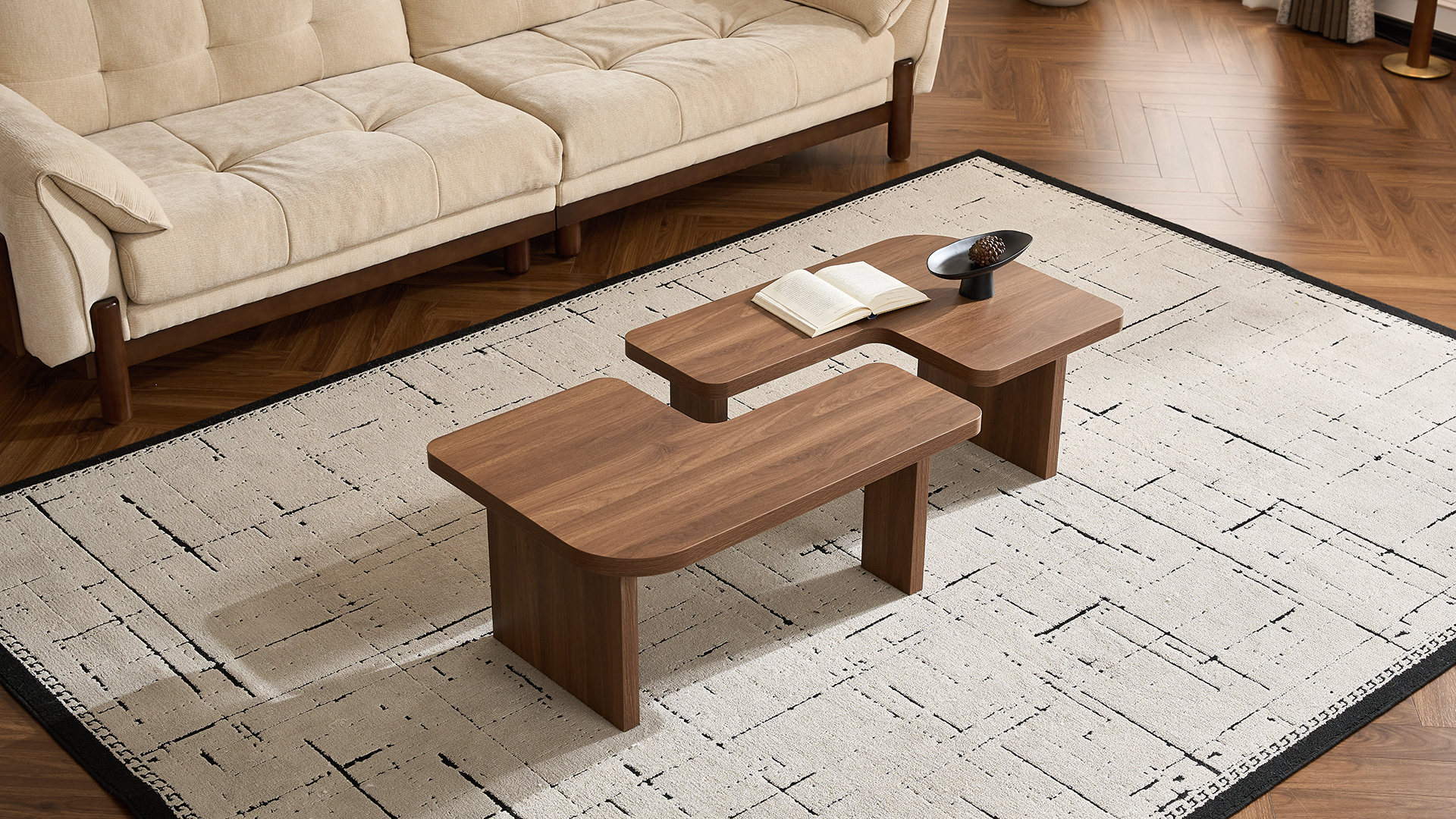 Amazon.com: FHKJ Modular Mid-Century Coffee Table Set of 2