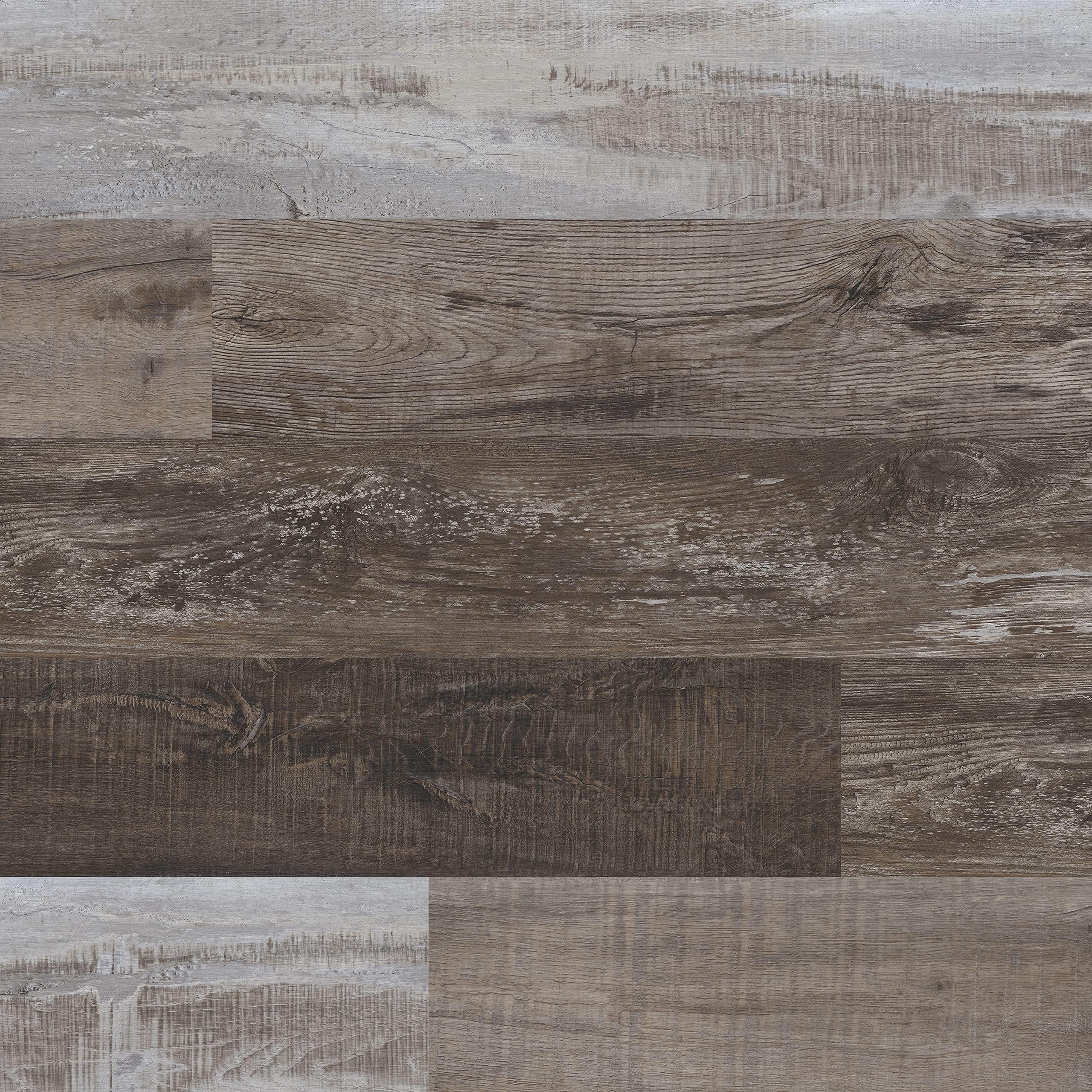 MSI Glendale 7 in. x 48 in. Luxury Vinyl Flooring, Rigid Core Planks, LVT Tile, Waterproof LVT, Wood Grain Finish, 20 MIL Wear Layer, 6.5 mm Thick, 19.02 sq.ft./Case, Windswept Gray Brown