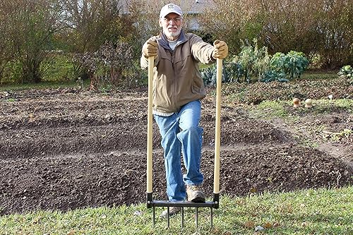Miniatura 4 de CobraHead Broadfork Grelinette - Ideal para granja y jardín - Diseño ergonómico en forma de U - Las púas de acero al carbono resistentes levantan y
