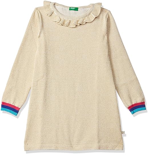 United Colors of Benetton Girls Cotton A-Line Midi Dress