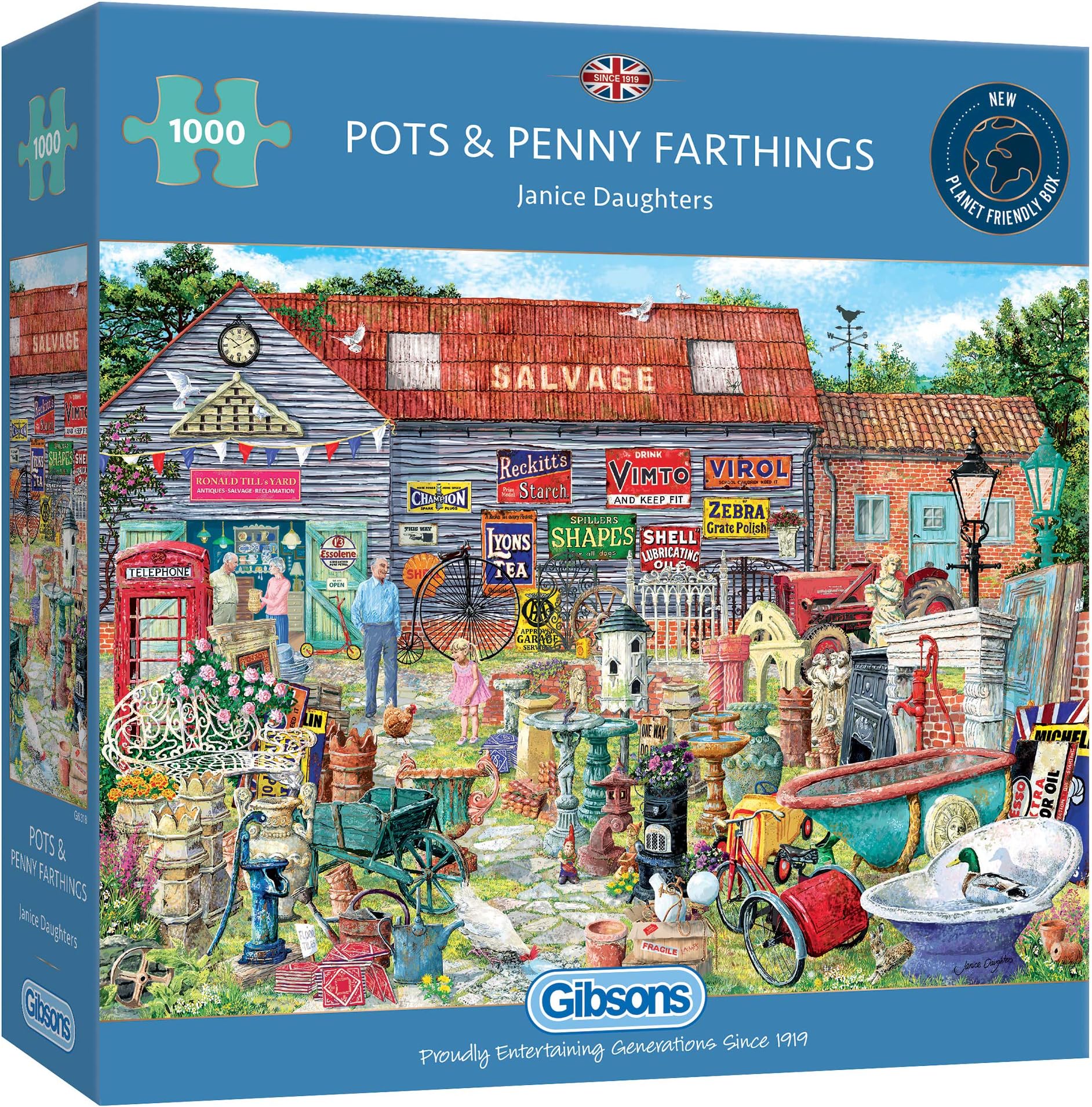 Pots & Penny Farthings | 1000 Piece Jigsaw Puzzle | Junk Yard Puzzle | Sustainable Jigsaw Puzzle for Adults | Premium 100% Recycled Board | Great Gift for Adults | Gibsons Games