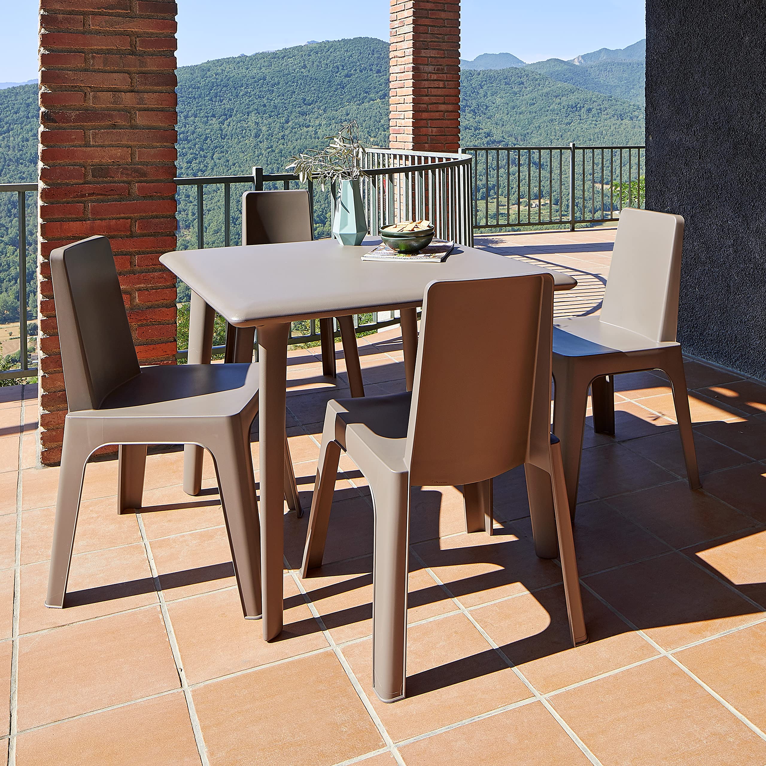 resol New Dessa Tavolo, Grigio Scuro, 90 x 90 x 74 cm