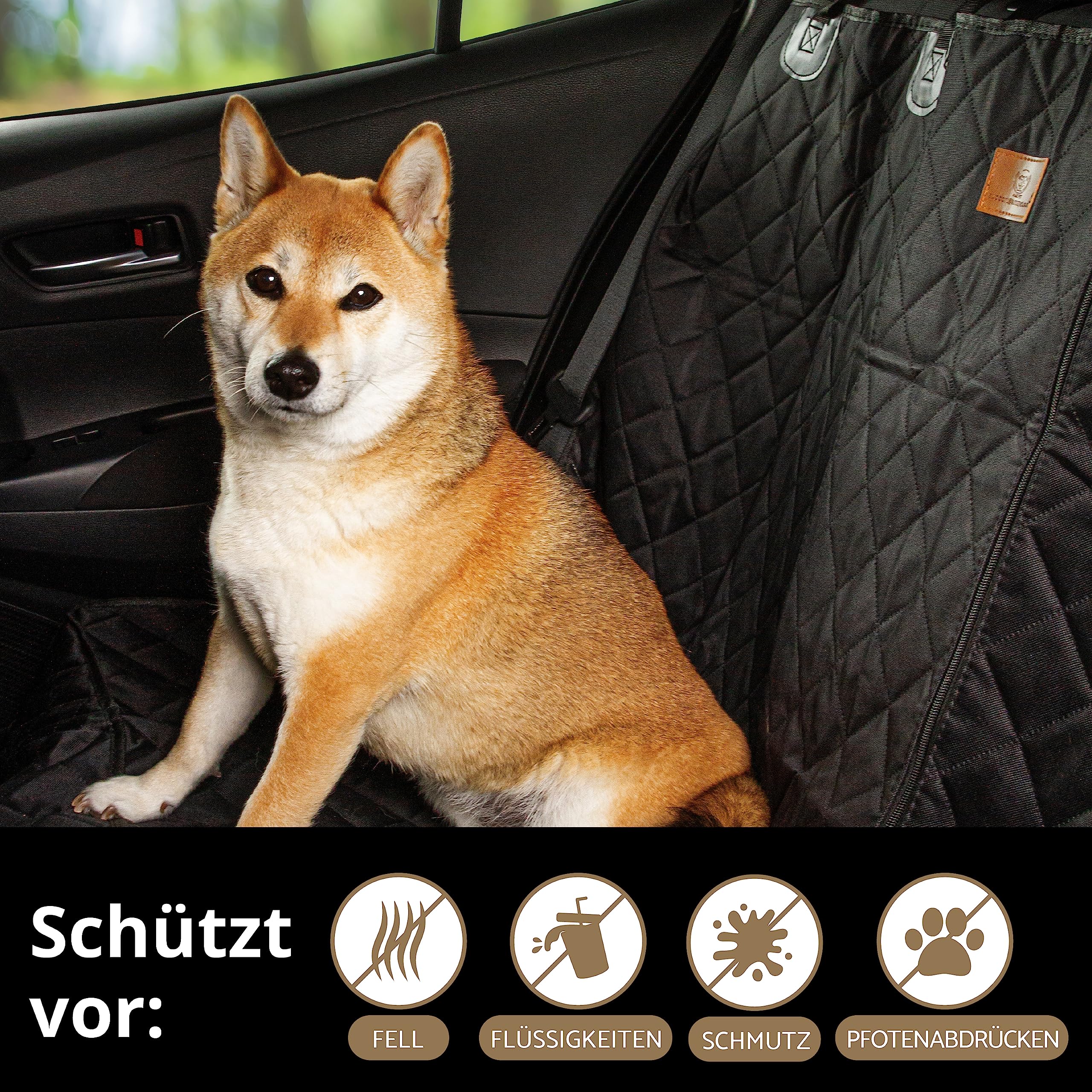 AMZPET Hunde-Autositzbezug Universal 133cm Wasserfest Rutschfest Kratzfest