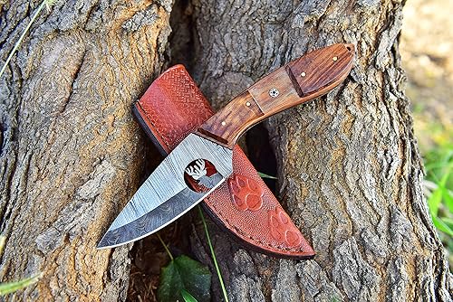 Cuchillo de caza de Damasco Cuchillo hecho a mano, cuchillo de hoja fija forjado a mano, cuchillo de camping y cuchillos de caza Cuchillos de