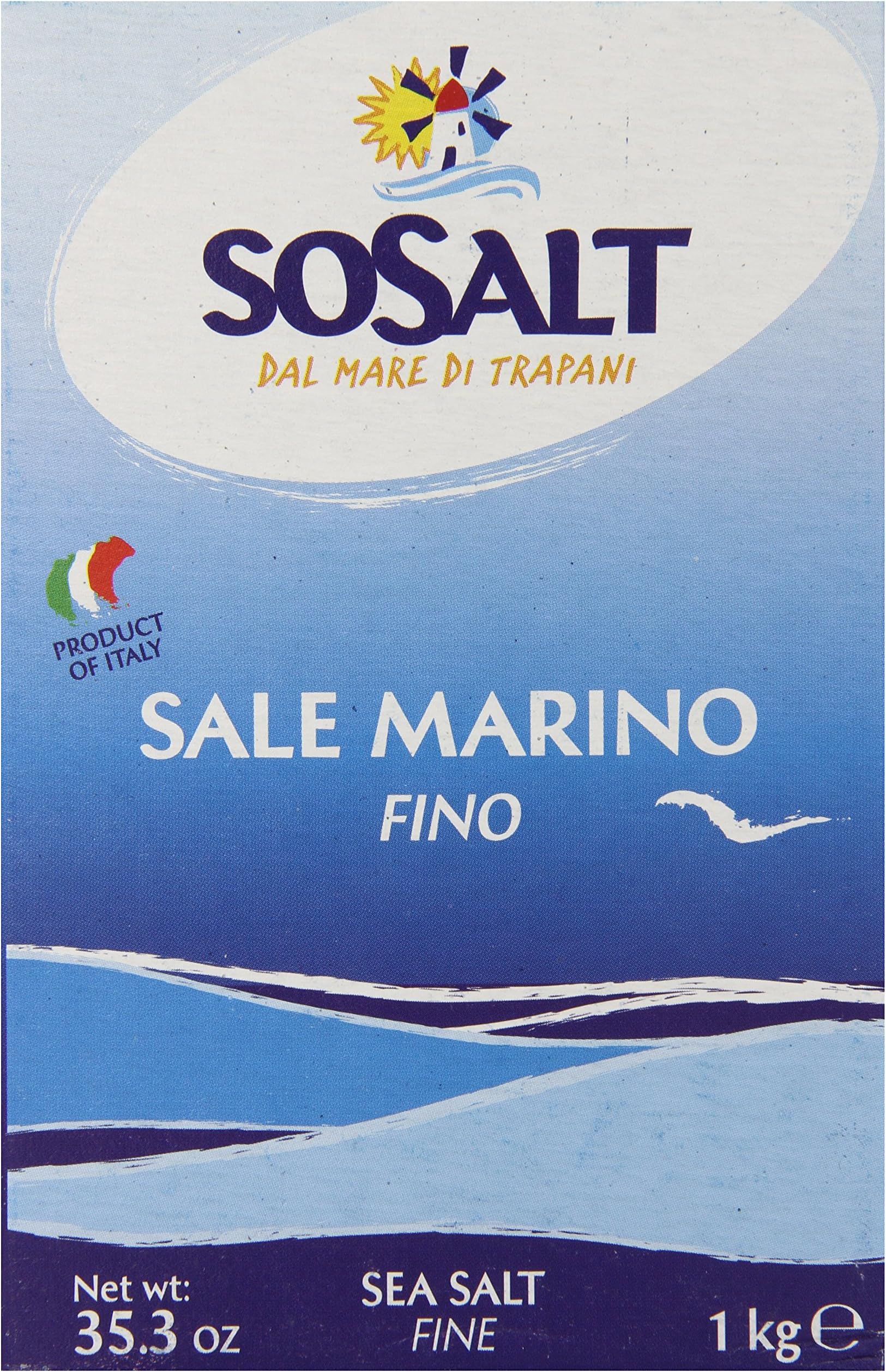 Sosalt Sicilian Seasalt, Fine, 2.2 Pound (Pack of 12)