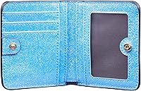 Vista 4 de Gostwo - Cartera compacta de piel genuina de lujo para mujer con bloqueo de RFID y ventana de identificación