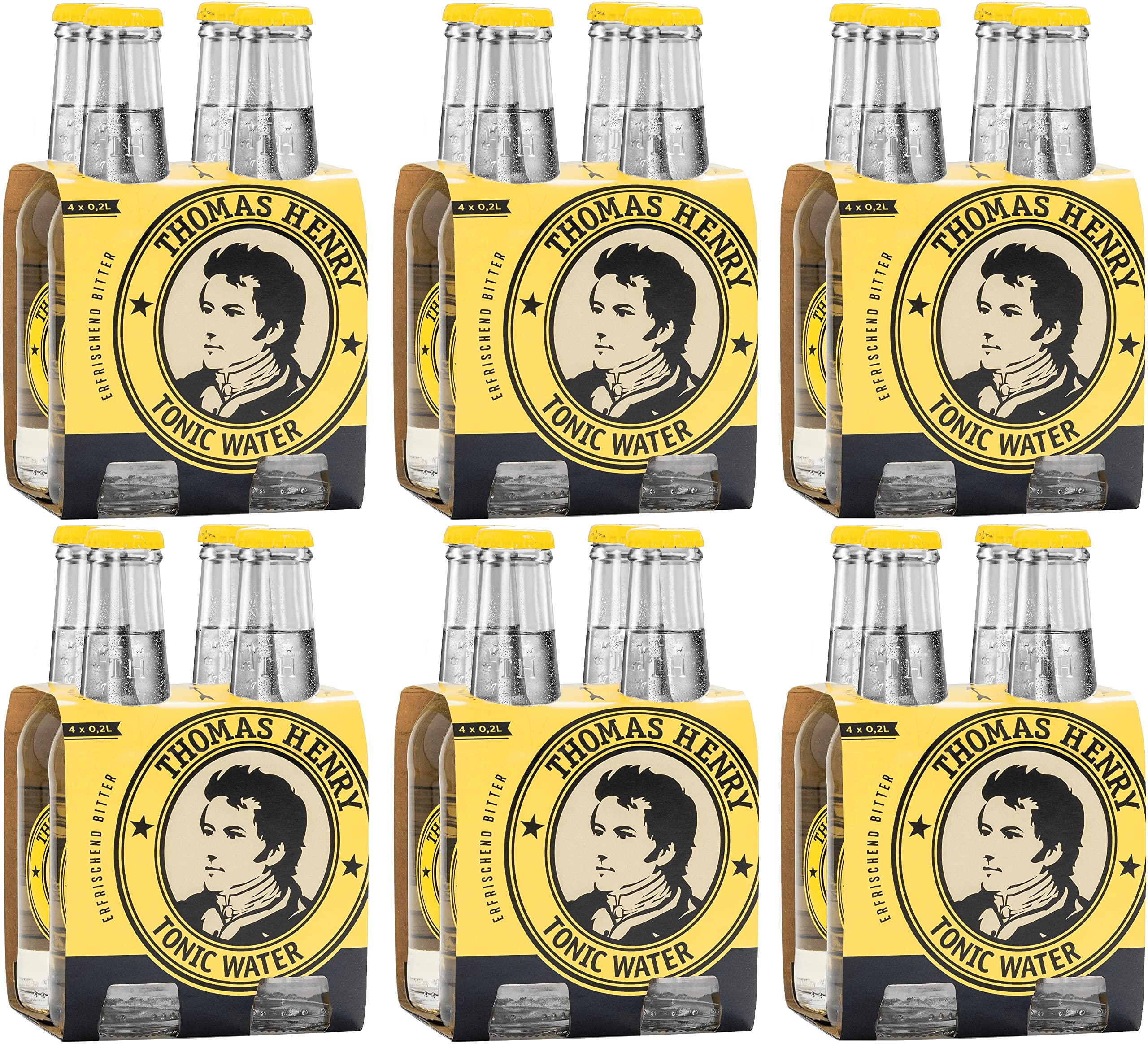 Thomas Henry Tonic Water - Lot de 6 verres rafraîchissants (6 x 4 x 0,2 l en verre MW) pour mélanger vos longs drinks et cocktails avec gin & Co.