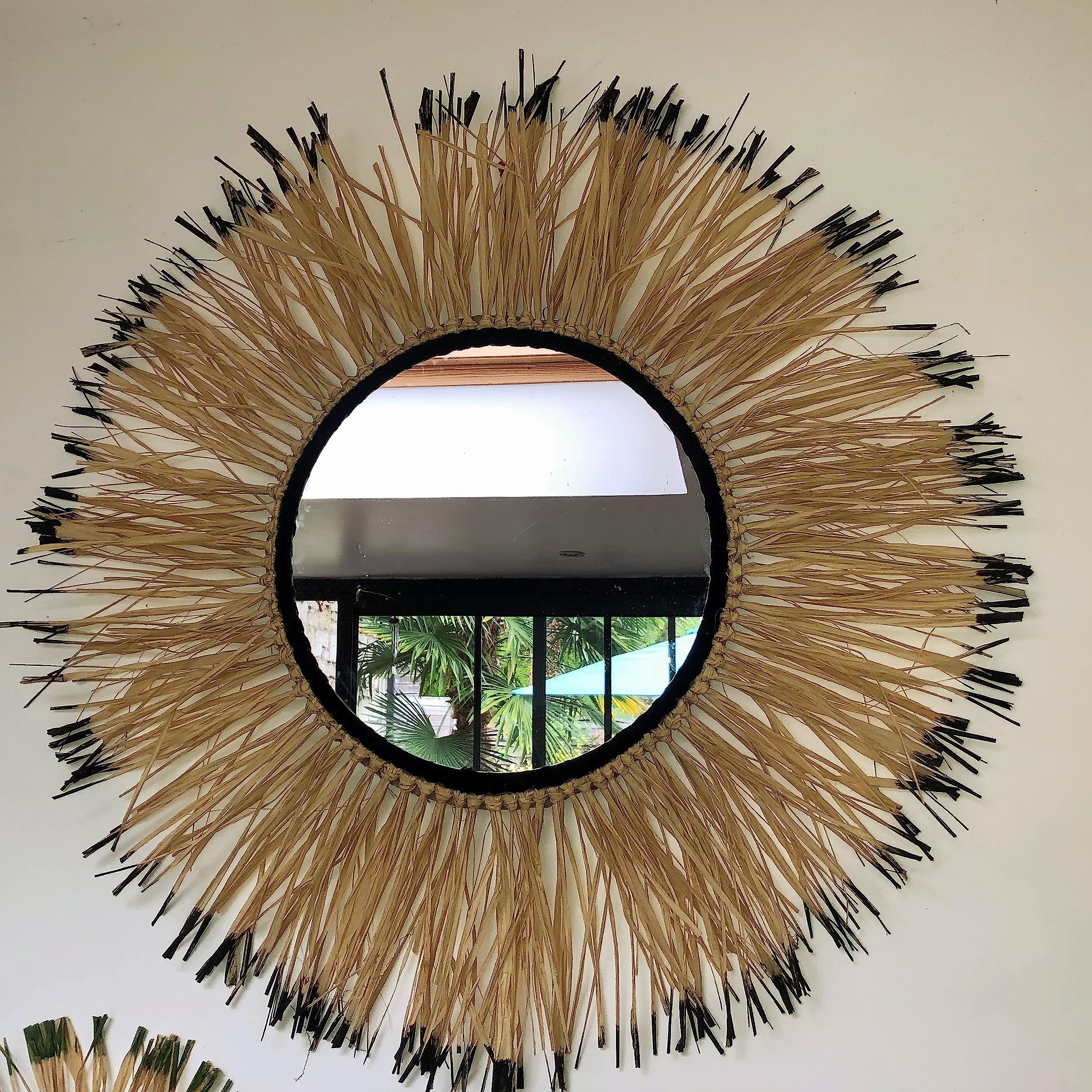 Grand Miroir Raphia Le Soleil Noir