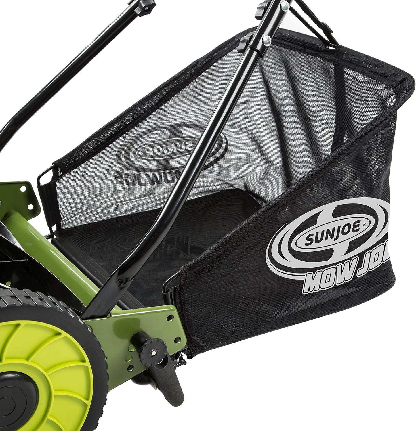 review Sun Joe MJ500M 16-Inch Manual Reel Mower w/Adjustable Cutting Height, 6.6-Gallon Removable Grass Catcher, 5 Steel Blades, 2-Wheels