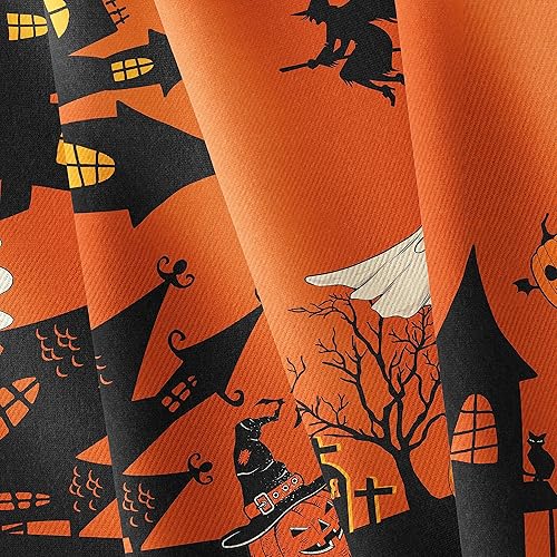 Miniatura 5 de Mantel ovalado de Halloween de 54 x 72 pulgadas, mantel de poliéster impermeable, resistente a las arrugas, duradero, para Halloween, fiesta,