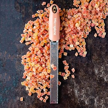 Microplane Cinnamon orange Zester kitchen grater for citrus, parmesan, ginger, chocolate and coconut, with thin stainless steel blades - made in the USA