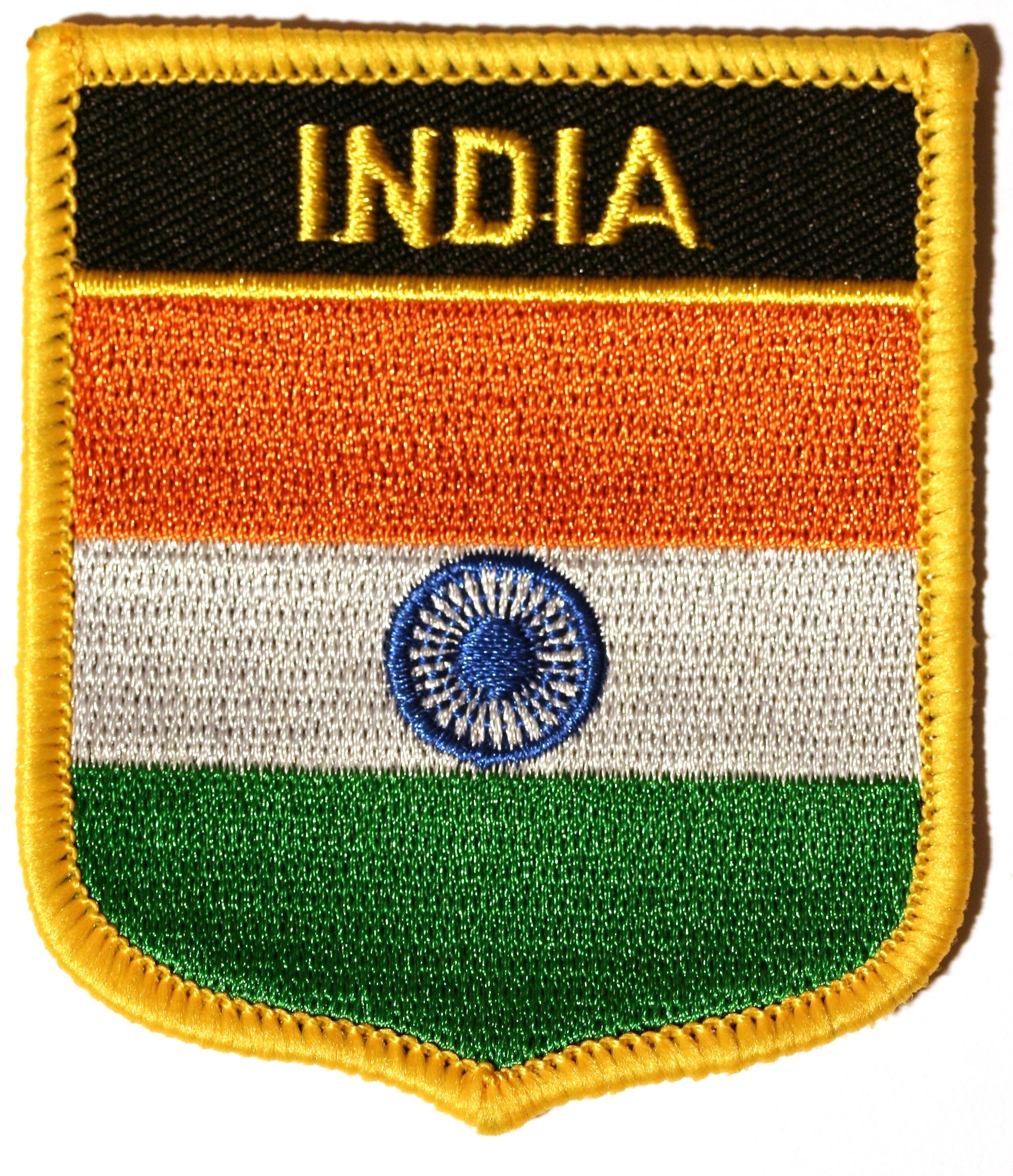 Buxton's Badges Unisex Multiple India Embroidered Shield Flag Patch