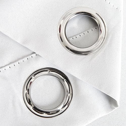 Miniatura 4 de Cortinas opacas Aquazolax con aislamiento térmico, ojales y color liso, 109 cm de ancho para el salón, 2 paneles