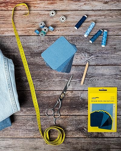 Miniatura 6 de ZEFFFKA Parches termoadhesivos de mezclilla para interior y exterior, pegamento más fuerte, 100% algodón, kit de decoración de reparación en blanco