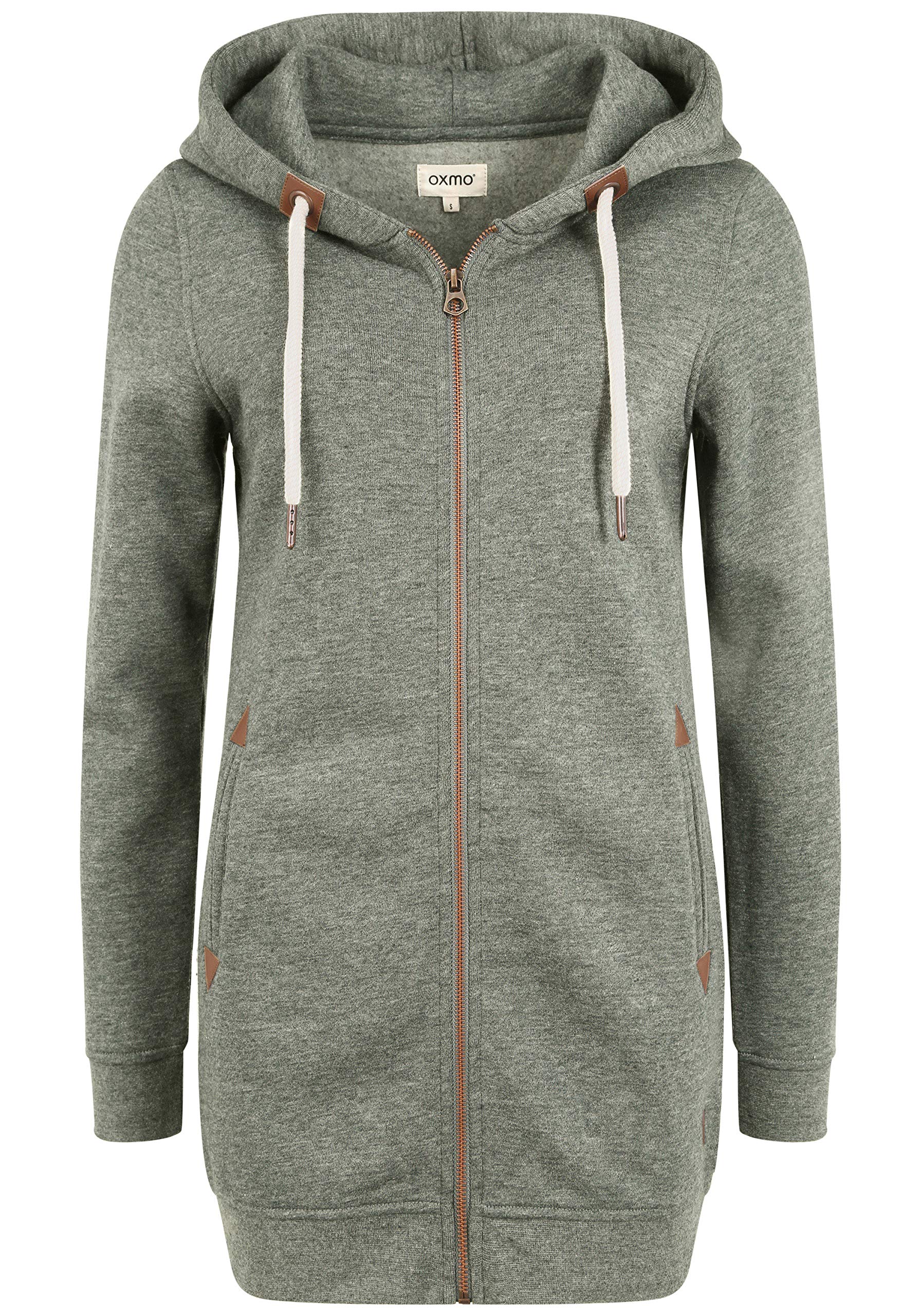 Oxmo Vicky Straight Zip Women's Zip Up Hoodie Sweater Hooded Jacket with Hood, Size:XS, Colour:Climb Mel (7987853)