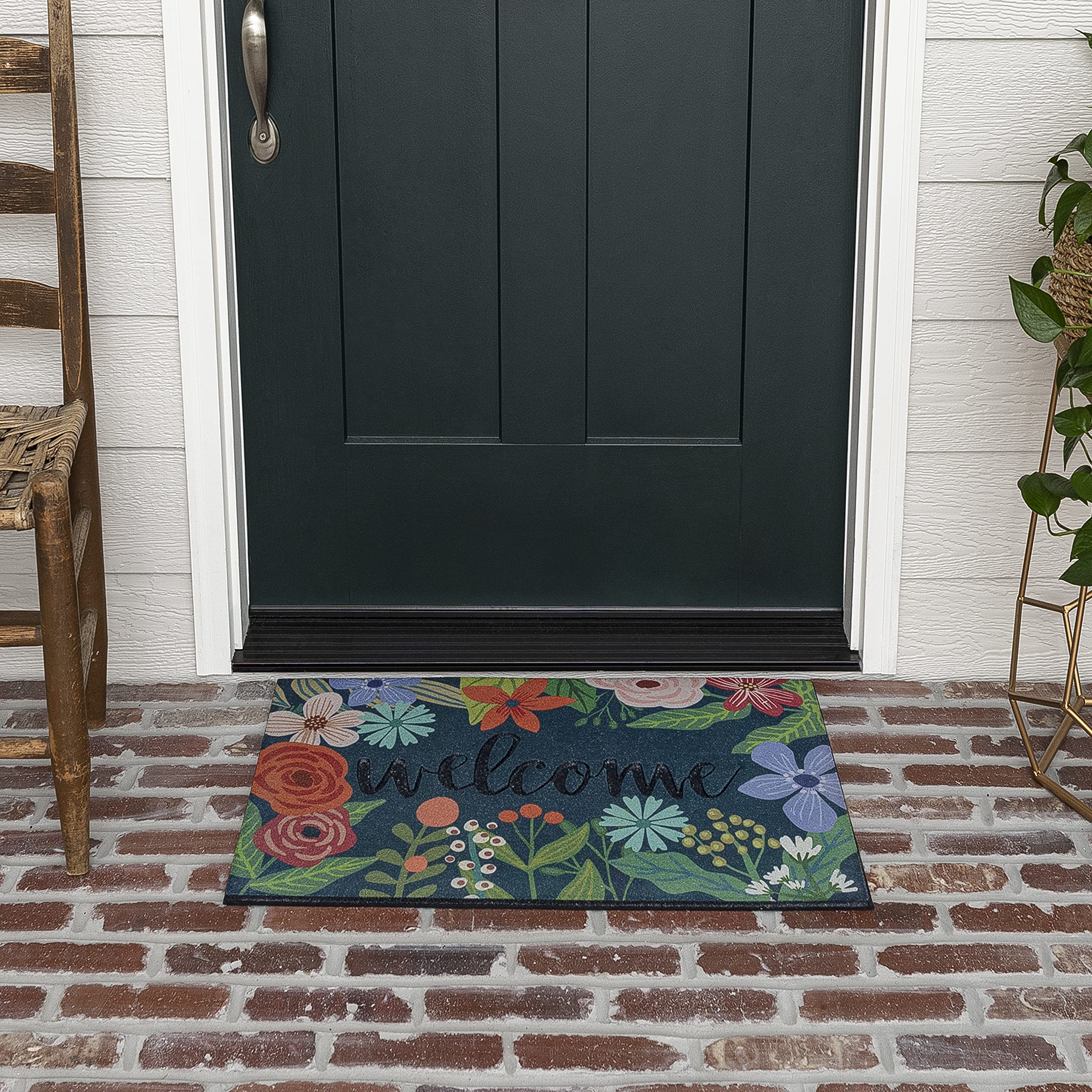 Mohawk Home4978 18575 018030 EC Spring Sunset Welcome Doormat, Navy