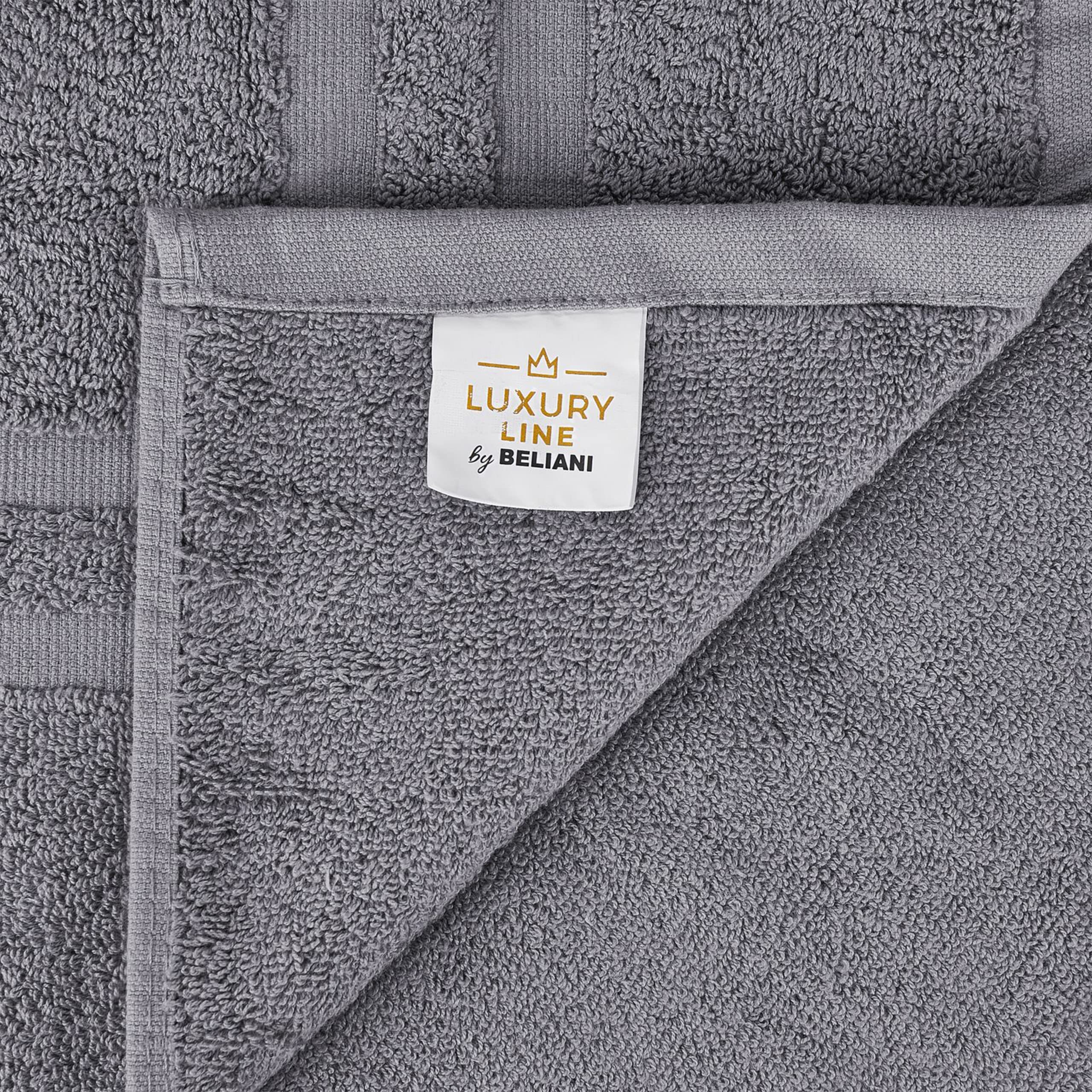 Beliani Conjunto de 11 Toallas Toalla de baño y Alfombrilla de baño de algodón Gris Low Twist para Invitados Areora