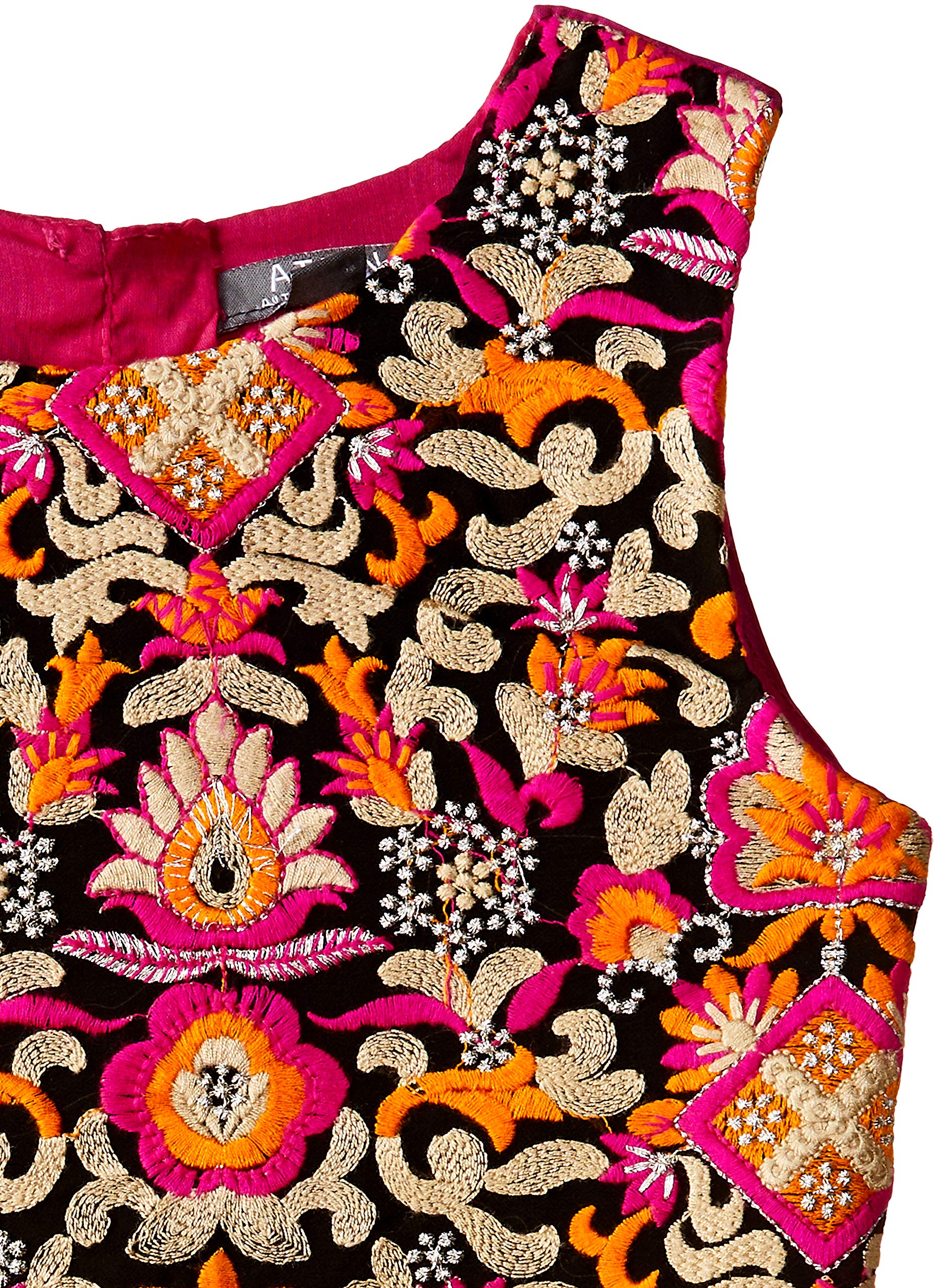 A.T.U.N. (ALL THINGS UBER NICE) Lehenga Choli i Dupatta zestaw dla dziewcząt, syntetyczny, haftowany, tradycyjny etniczny zestaw ubrań na festiwale