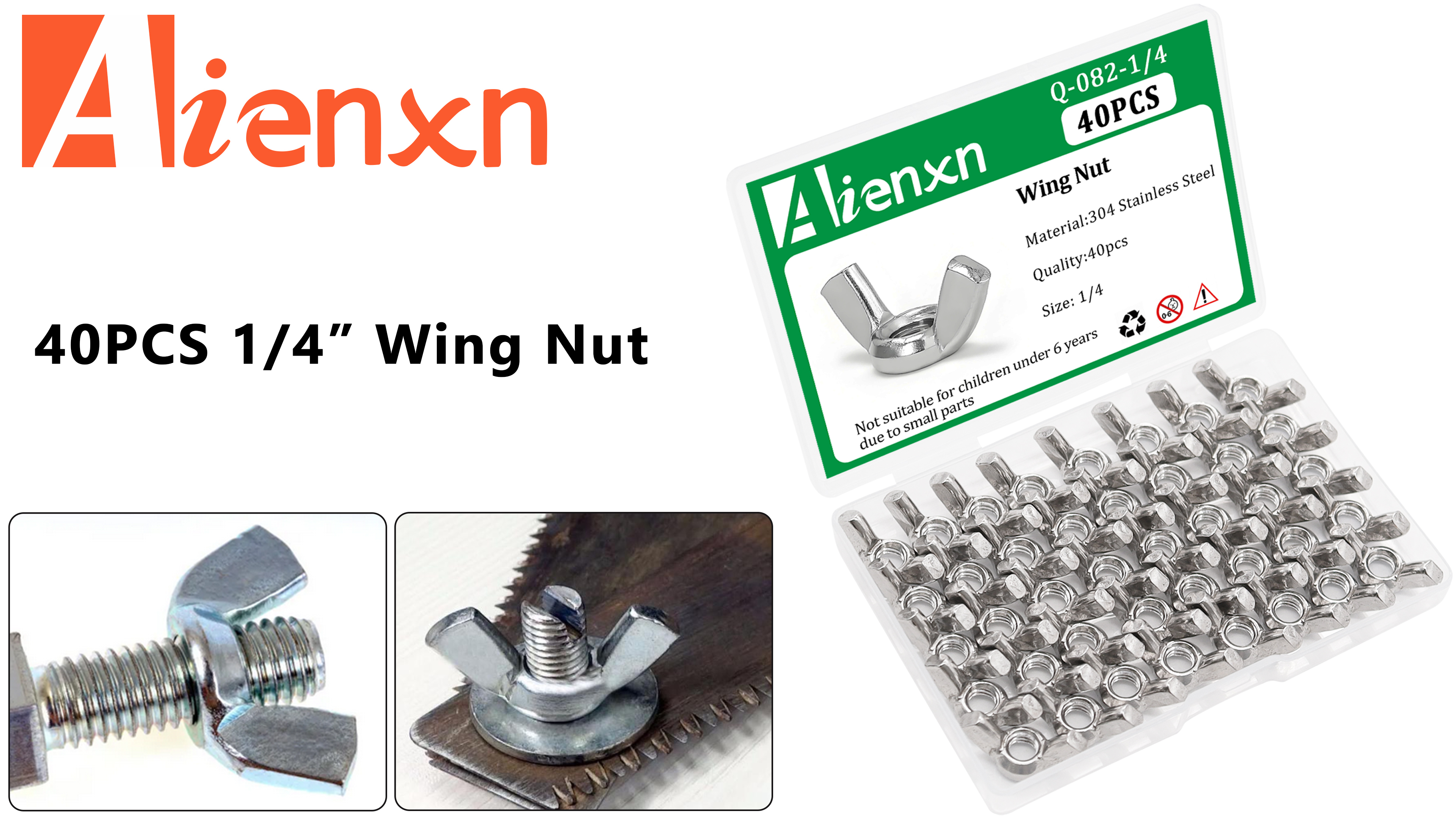 Image of 40PCS 1 /4 inch-20 Wing Nuts