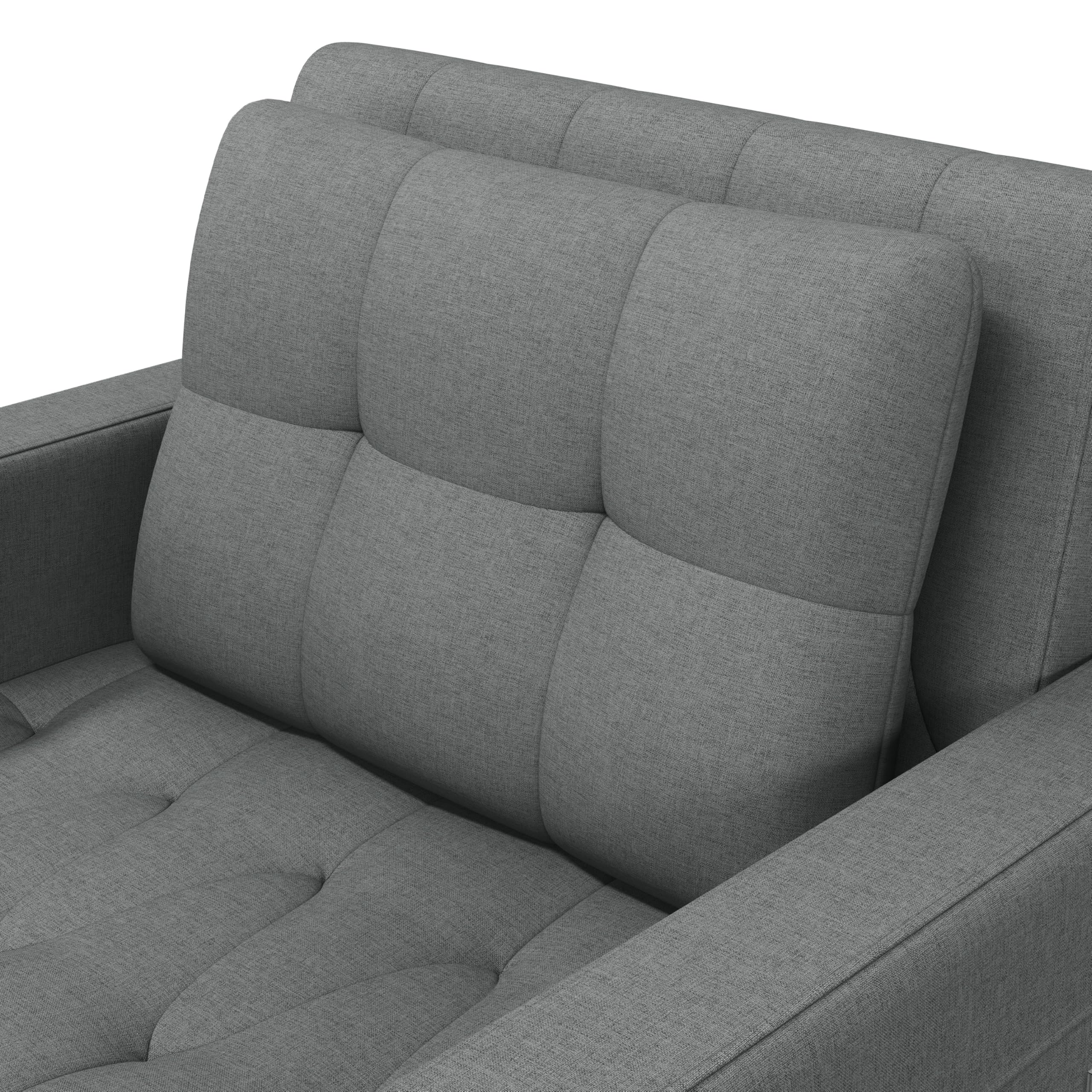 Divano Letto Singolo Divano Pieghevole Imbottito a 1 Posto Poltrona Letto da Salotto Divano Trasformabile in Tessuto per Soggiorno (Grigio Chairo)
