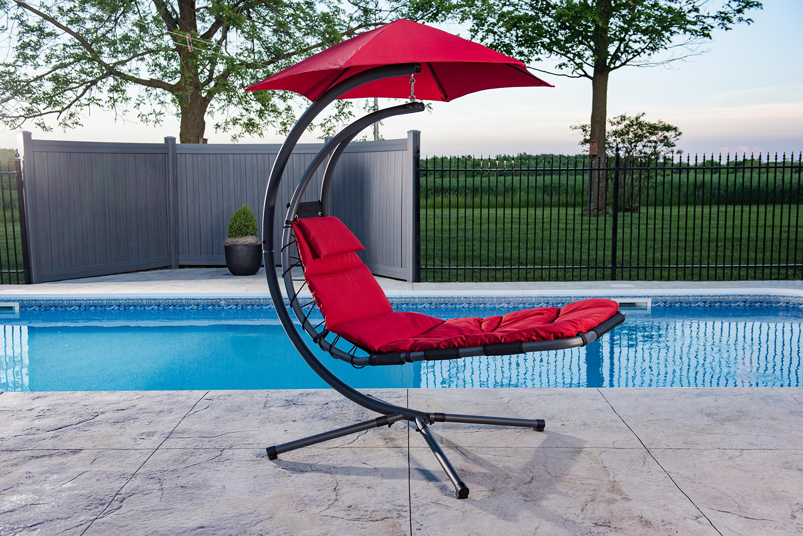 Vivere Dream Chair – Ultimate Backyard Lounger with Canopy, Cushion, Pillow & Sturdy 4-Legged Base – 265 lb Capacity : Patio, Lawn & Garden