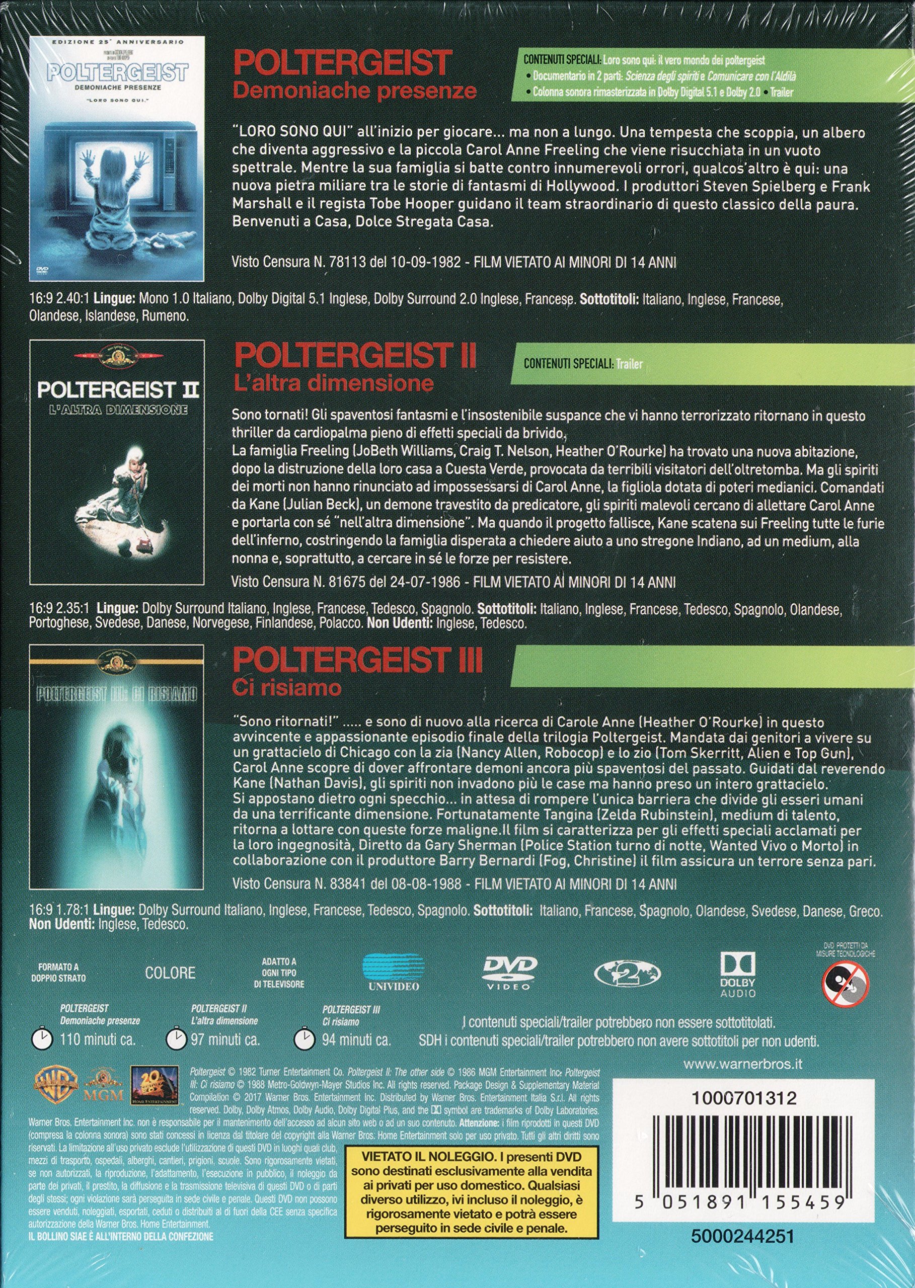 POLTERGEIST - La Trilogia (3 Film - 3 Dvd)
