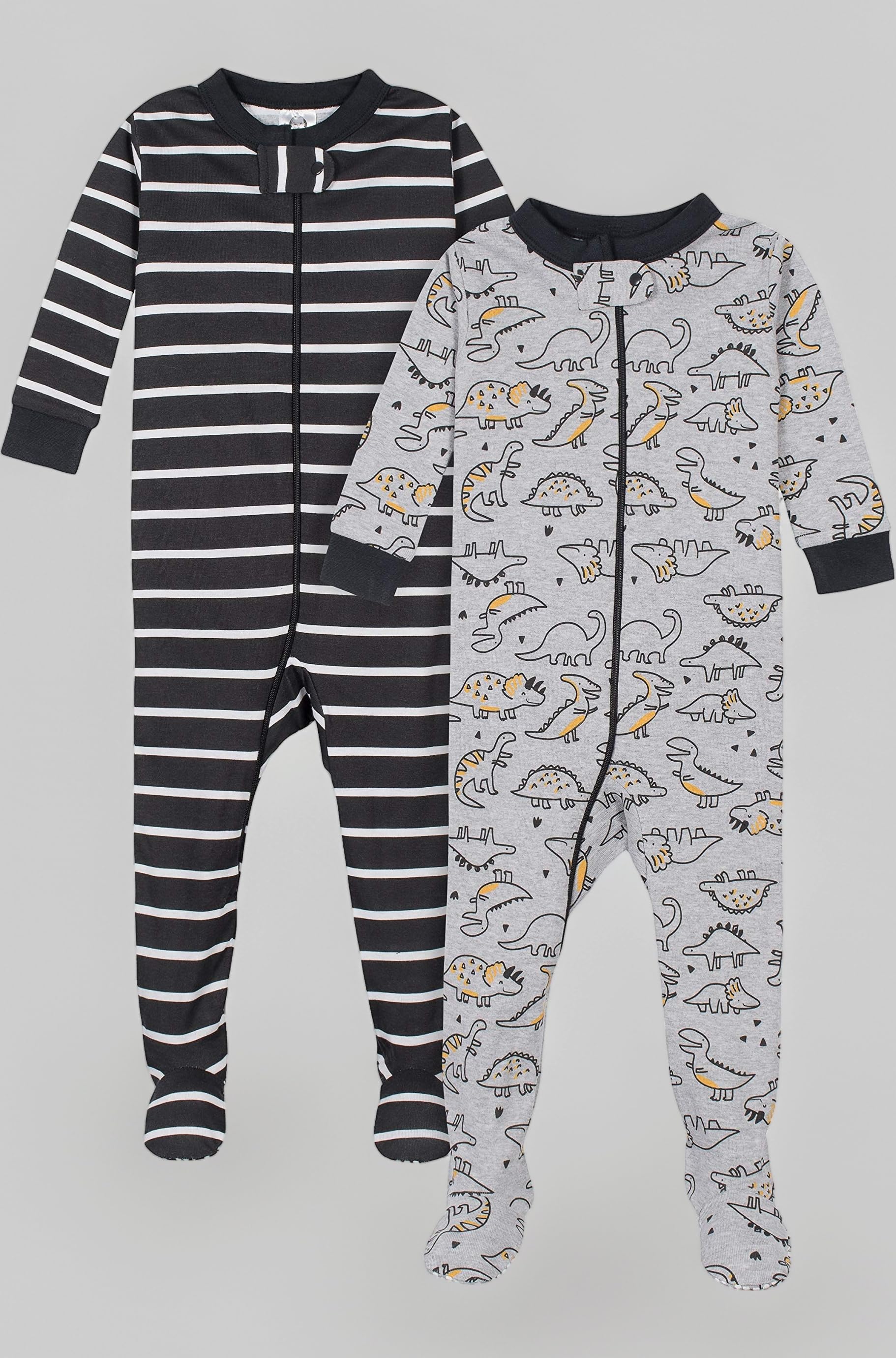 Gerber Baby Girls 2-Pack Footed Pajamas & Toddler Sleepers – Soft Cotton Zip-Up One-Piece Sleepwear for Infants & Toddlers