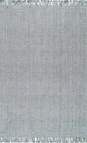 Miniatura 3 de nuLOOM - Alfombra gruesa de yute Daniela Farmhouse de fibra natural, ecológica, hecha a mano, dormitorio, sala de estar, comedor