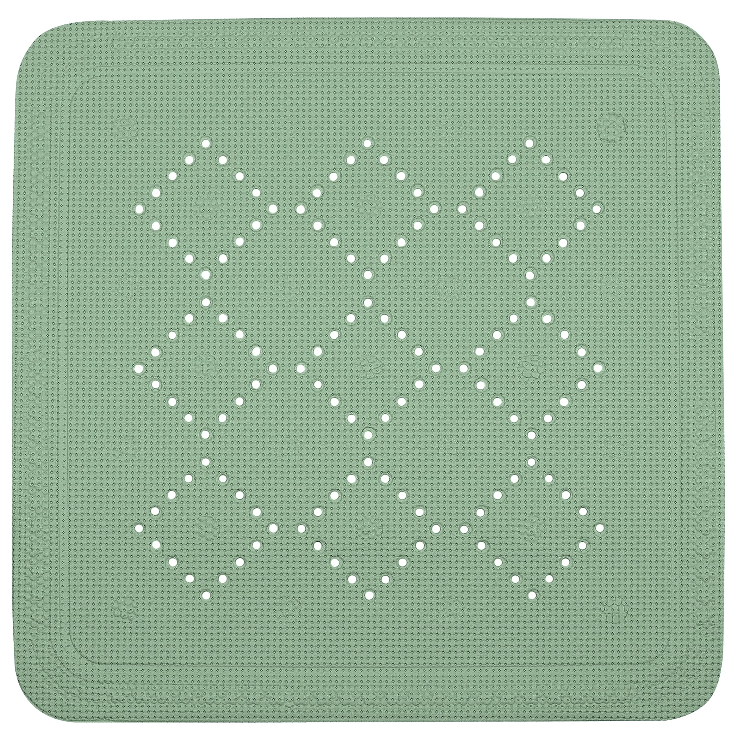 Spirella Alaska Basil Shower Mat Antibacterial Non-Slip with Suction Cups Approx. 55 x 55 cm Green