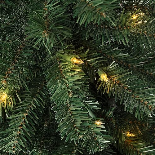 Miniatura 6 de Vienna - Árbol de Navidad artificial preiluminado delgado de 7.5 pies con 1102 puntas de rama, 350 luces cálidas y soporte de metal, árbol de