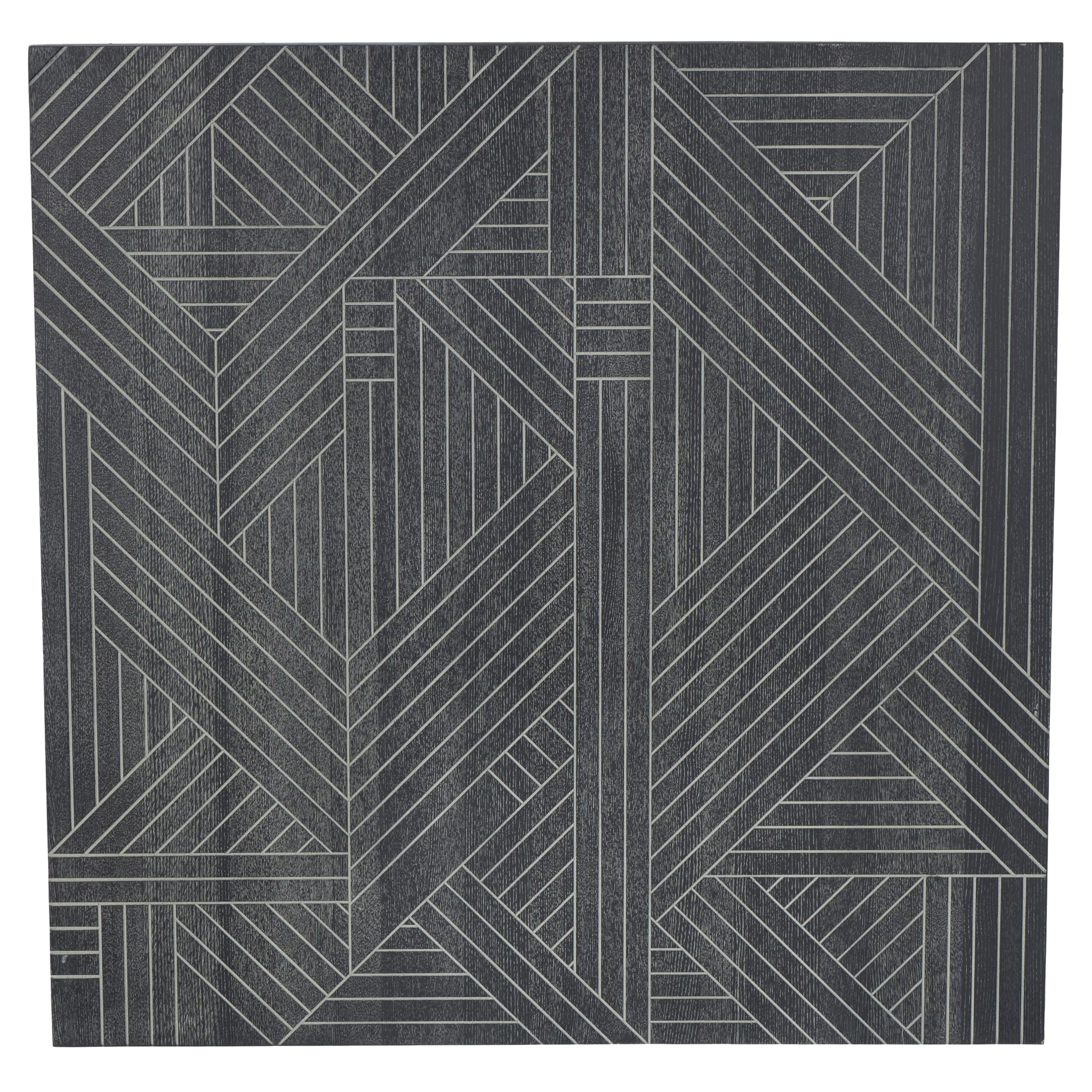 Deco 79 Black Wood Geometric Home Wall Decor Linear Wall Sculpture, Wall Art 39" X 1" X 39",