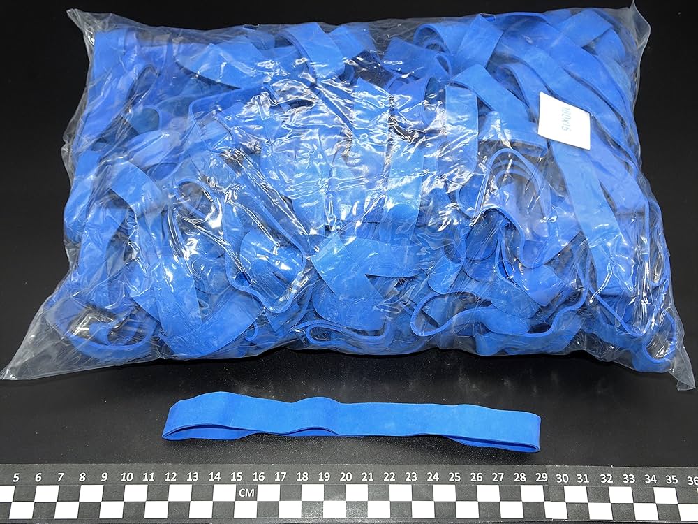Élastiques En Caoutchouc - Sac De 1kg - 180mm X 15mm - Bleu - Haute Résistance En Latex