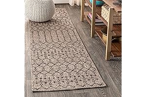 JONATHAN Y Ourika Moroccan Geometric Textured Weave Indoor Outdoor Rug, Non-Slip Patio Runner