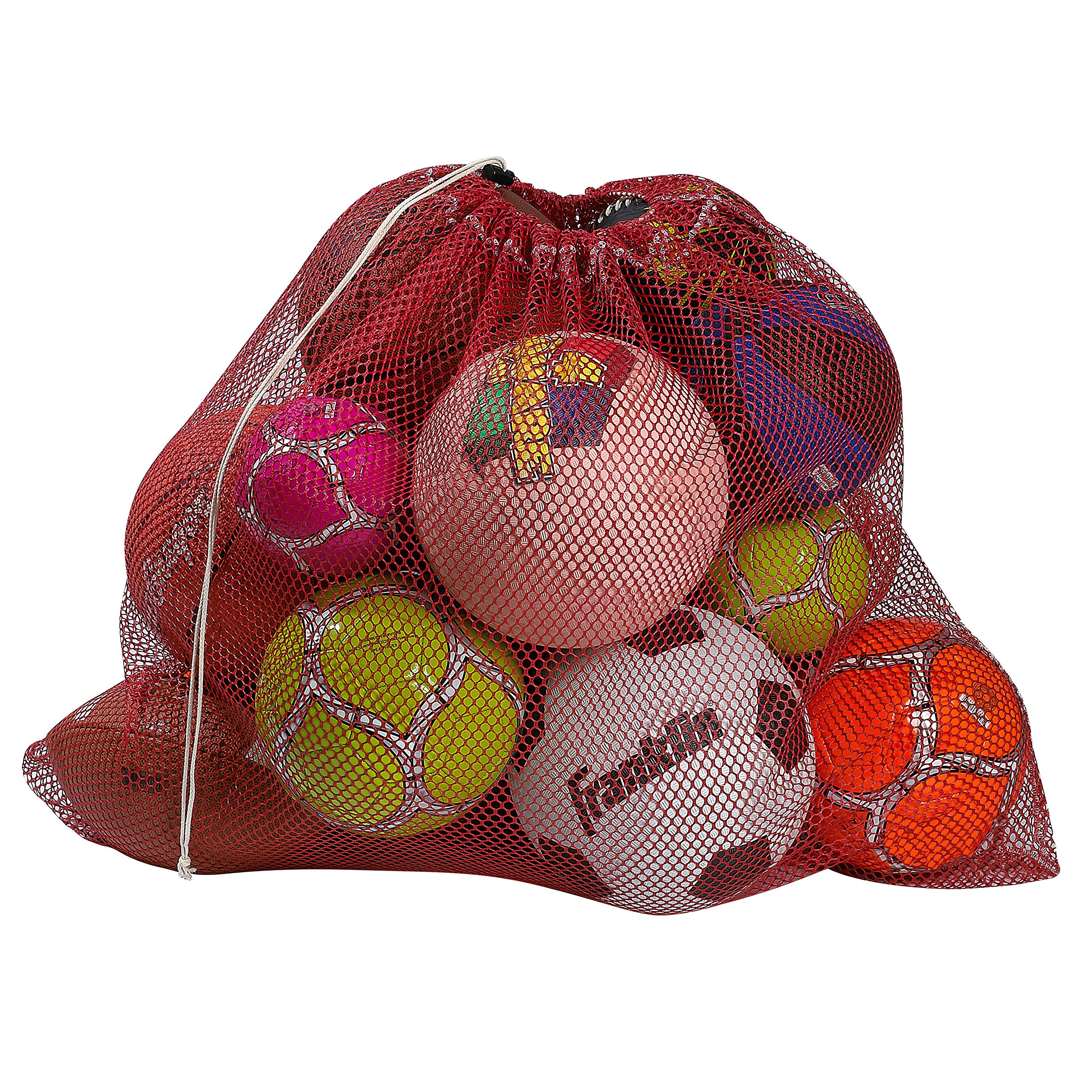 Mesh Equipment Bag - 32” x 36” and 24” x 36” - Adjustable, sliding drawstring cord closure. Perfect mesh bag for parent or coach, making it easy to transport and keeping your sporting gear organized.